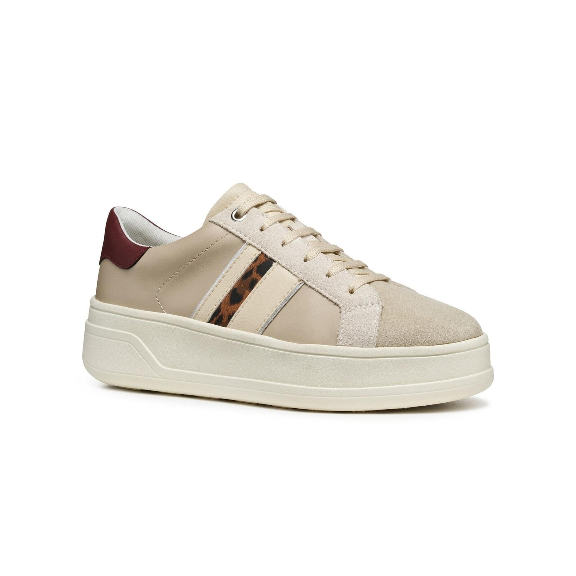 Geox Spherica Ecub-2 Sneakers D56WVC_000BC in Beige/Dark Red