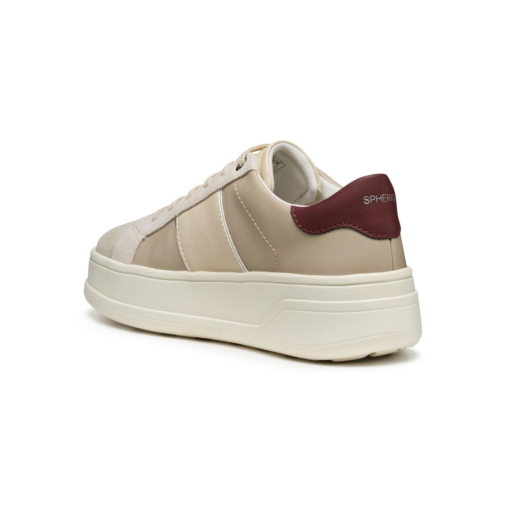 Geox Spherica Ecub-2 Sneakers D56WVC_000BC in Beige/Dark Red