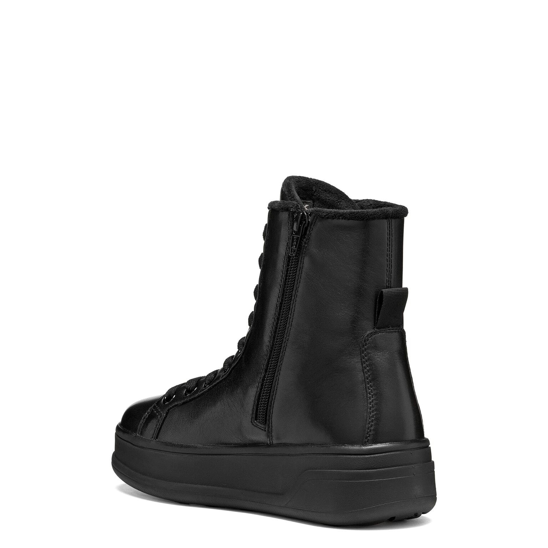 Geox Spherica Ecub-2 Enkellaarsjes leer in Black, hoekaanzicht (SKU D66WVF_00085--C9999)