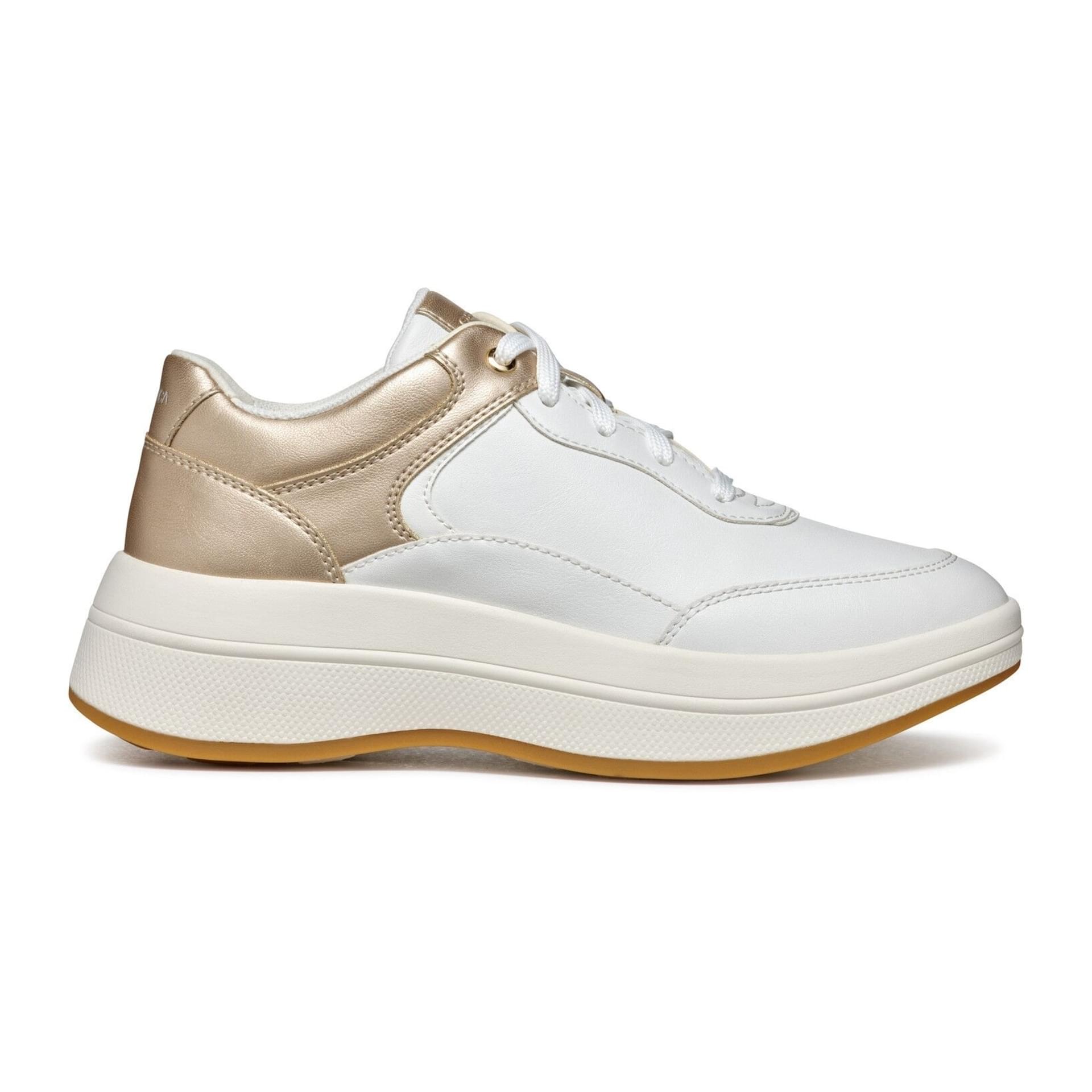 Geox Spherica Ecub-3 Sneakers D46WTB_054AJ in White/Light Gold