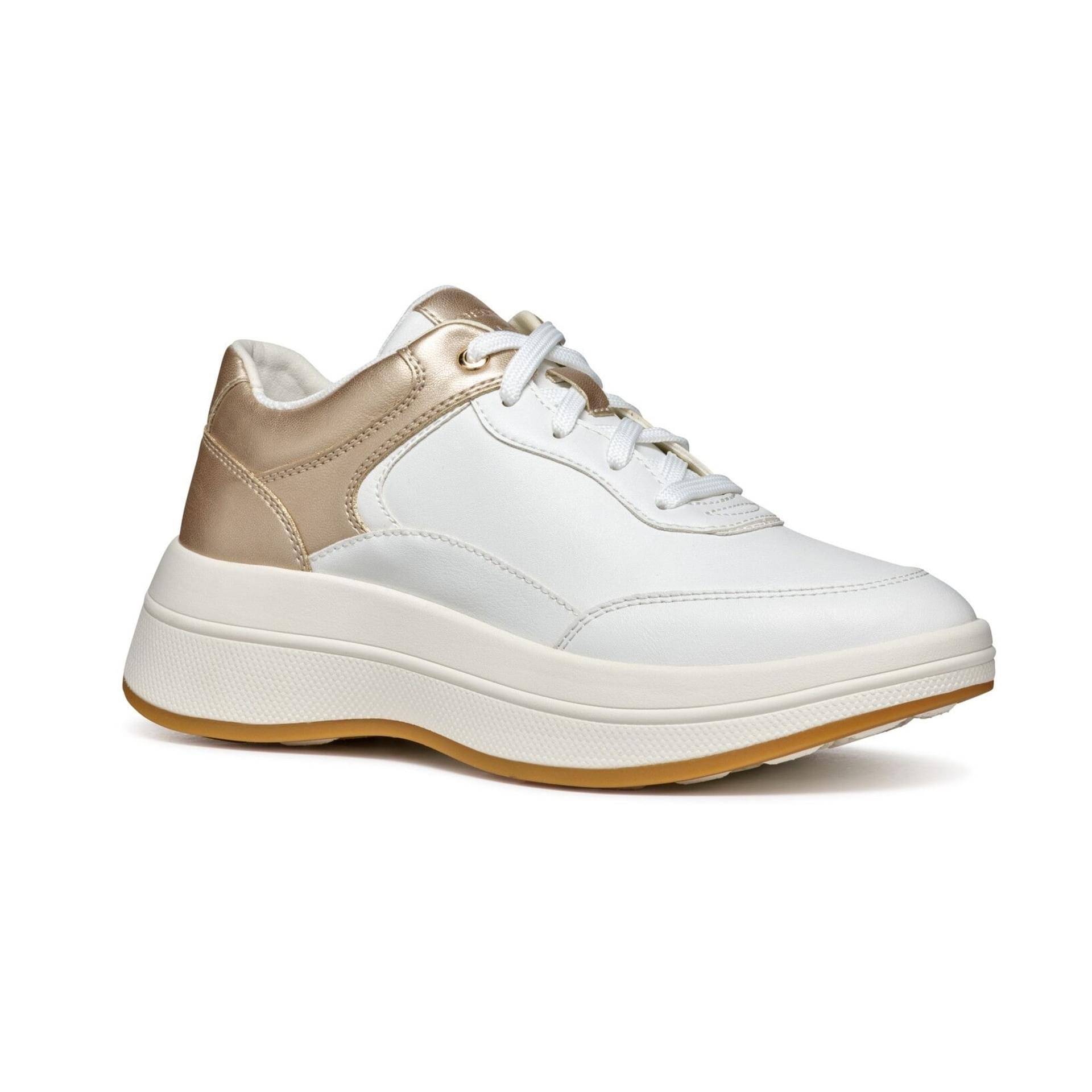 Geox Spherica Ecub-3 Sneakers D46WTB_054AJ in White/Light Gold