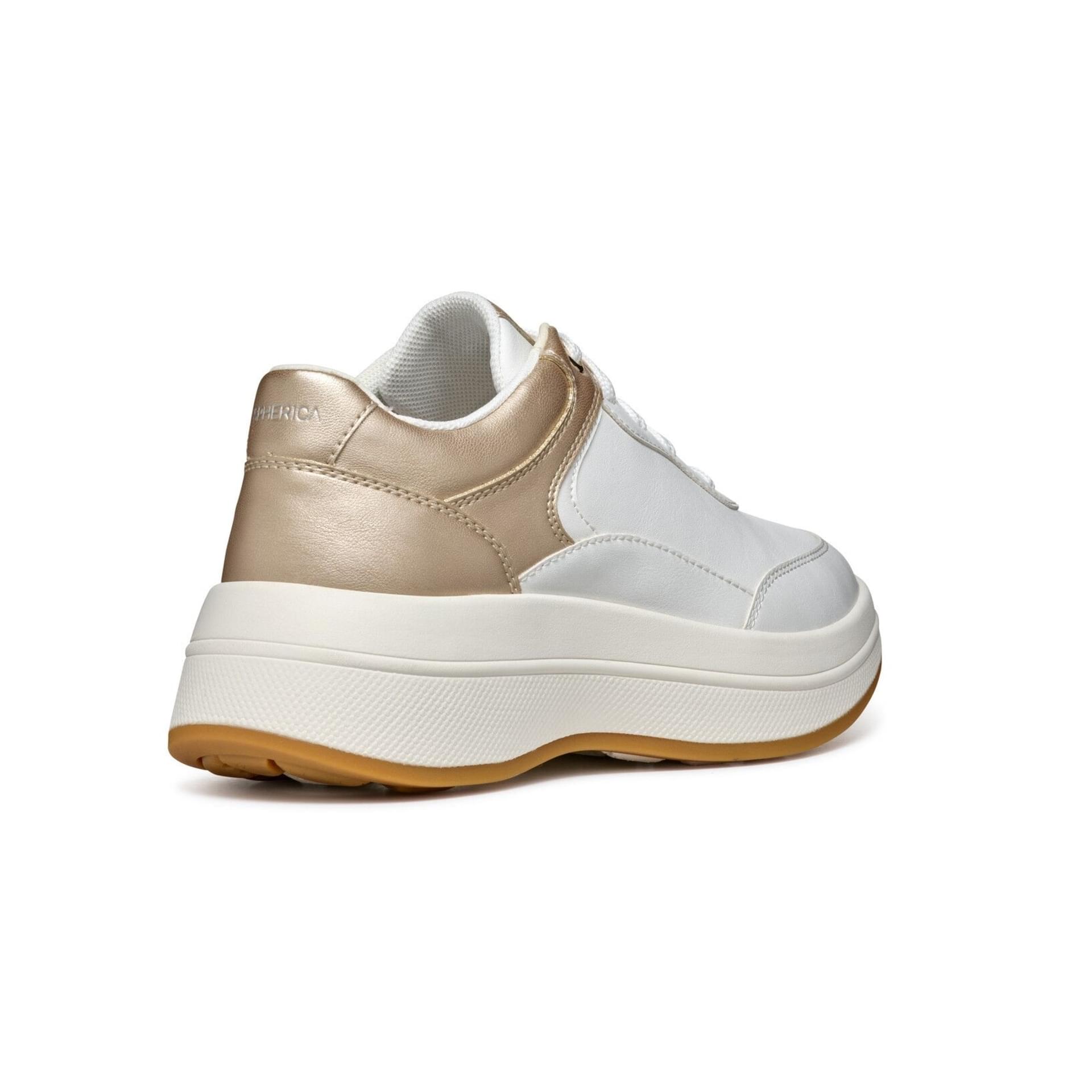 Geox Spherica Ecub-3 Sneakers D46WTB_054AJ in White/Light Gold