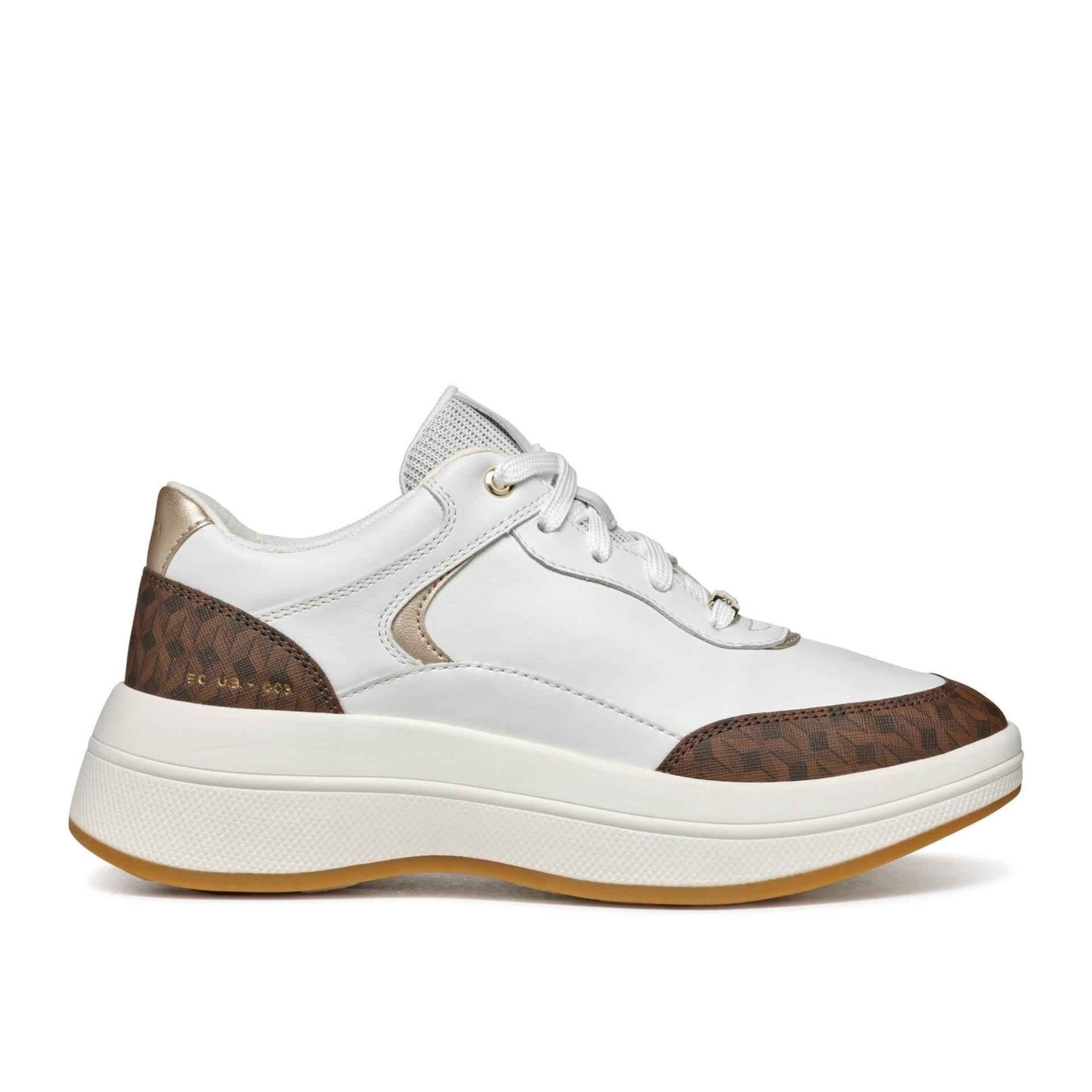 Geox Spherica Ecub-3 Sneakers D46WTD_08504 in White/Dark Brown