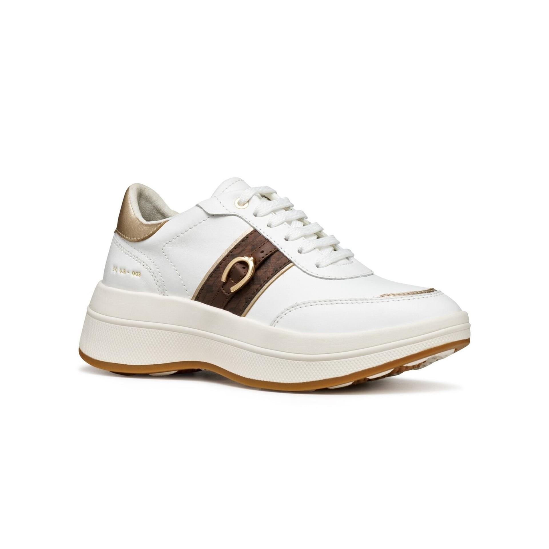 Geox Spherica Ecub-3 Sneakers D56WTB_08504 in White/Dark Brown