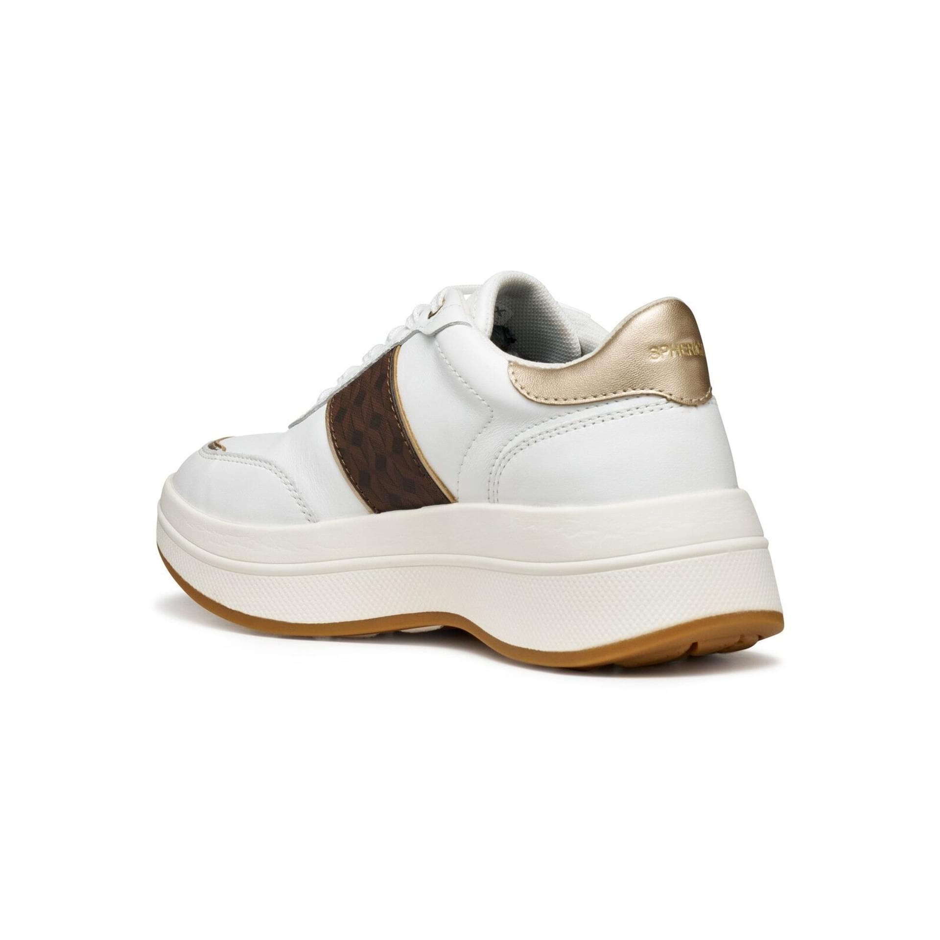 Geox Spherica Ecub-3 Sneakers D56WTB_08504 in White/Dark Brown