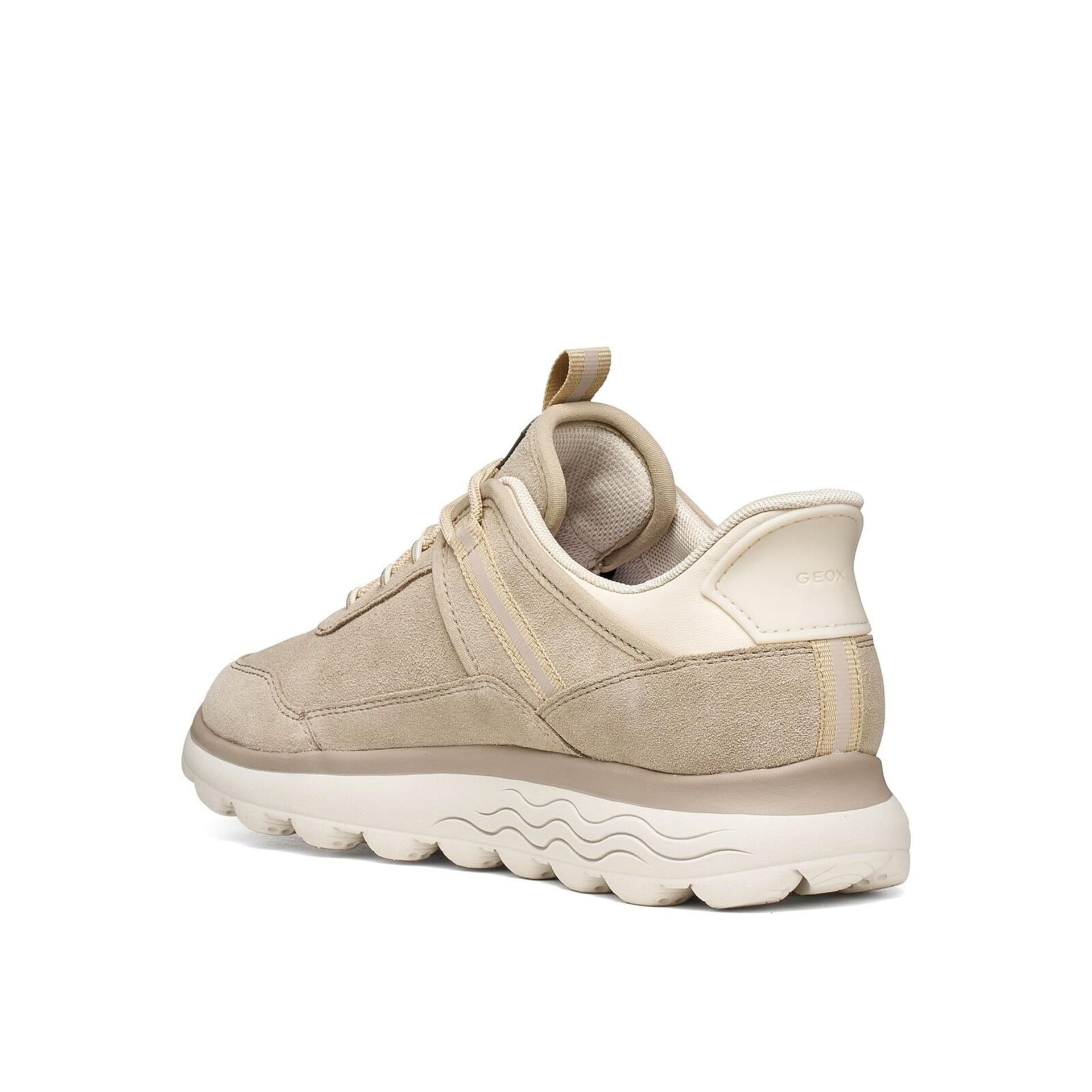 Geox Spherica Plus Wpf Sneakers leather in Sand/Light Sand, angled view (SKU D6817A_00022--C5036)
