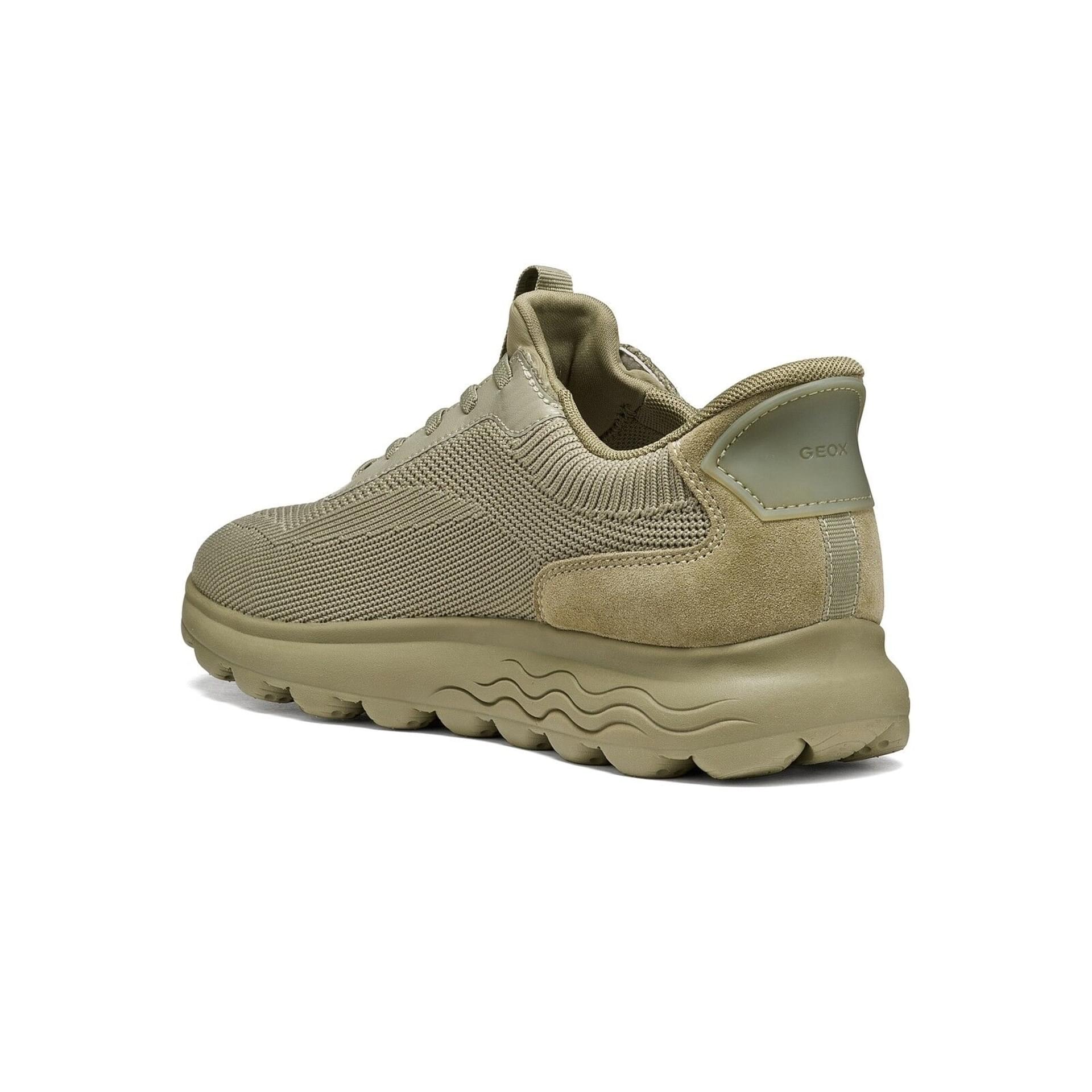Geox Spherica Plus Sneakers in Sage, angled view (SKU D557MA_06K22--C3016)