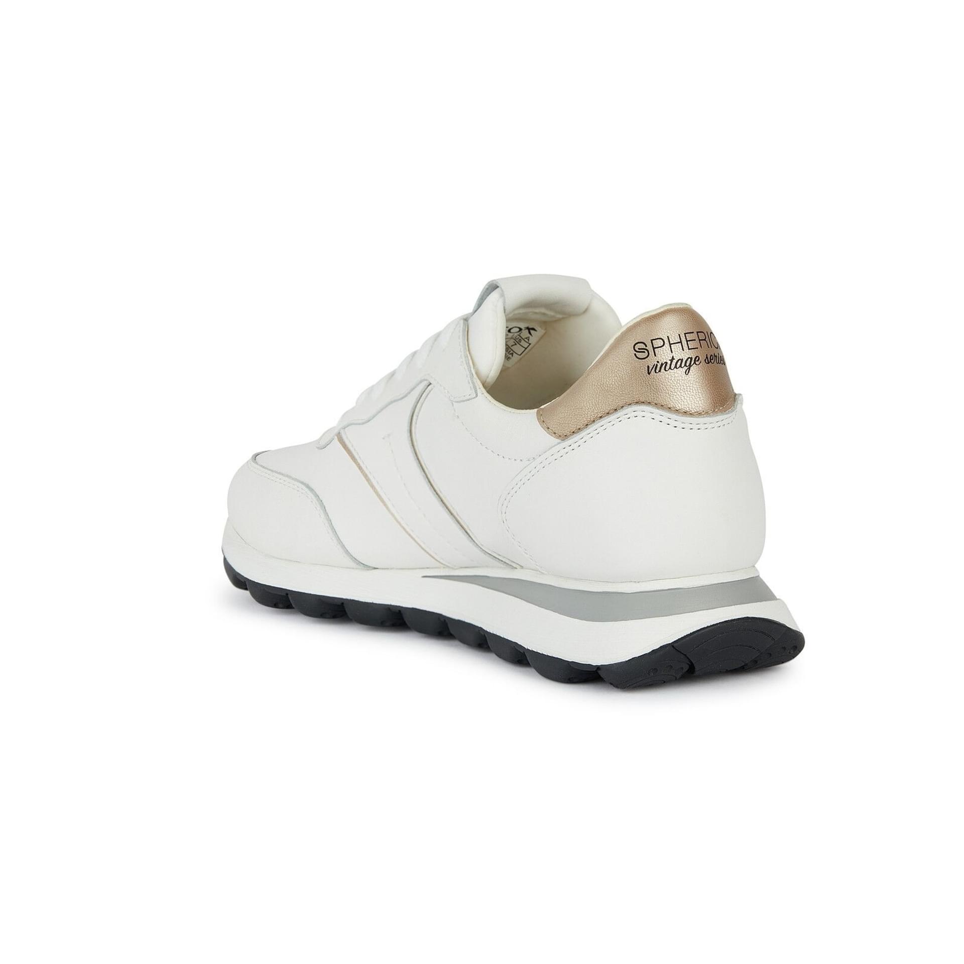 Geox Spherica Vseries Sneakers D45F4A_085NF in White/Light Gold