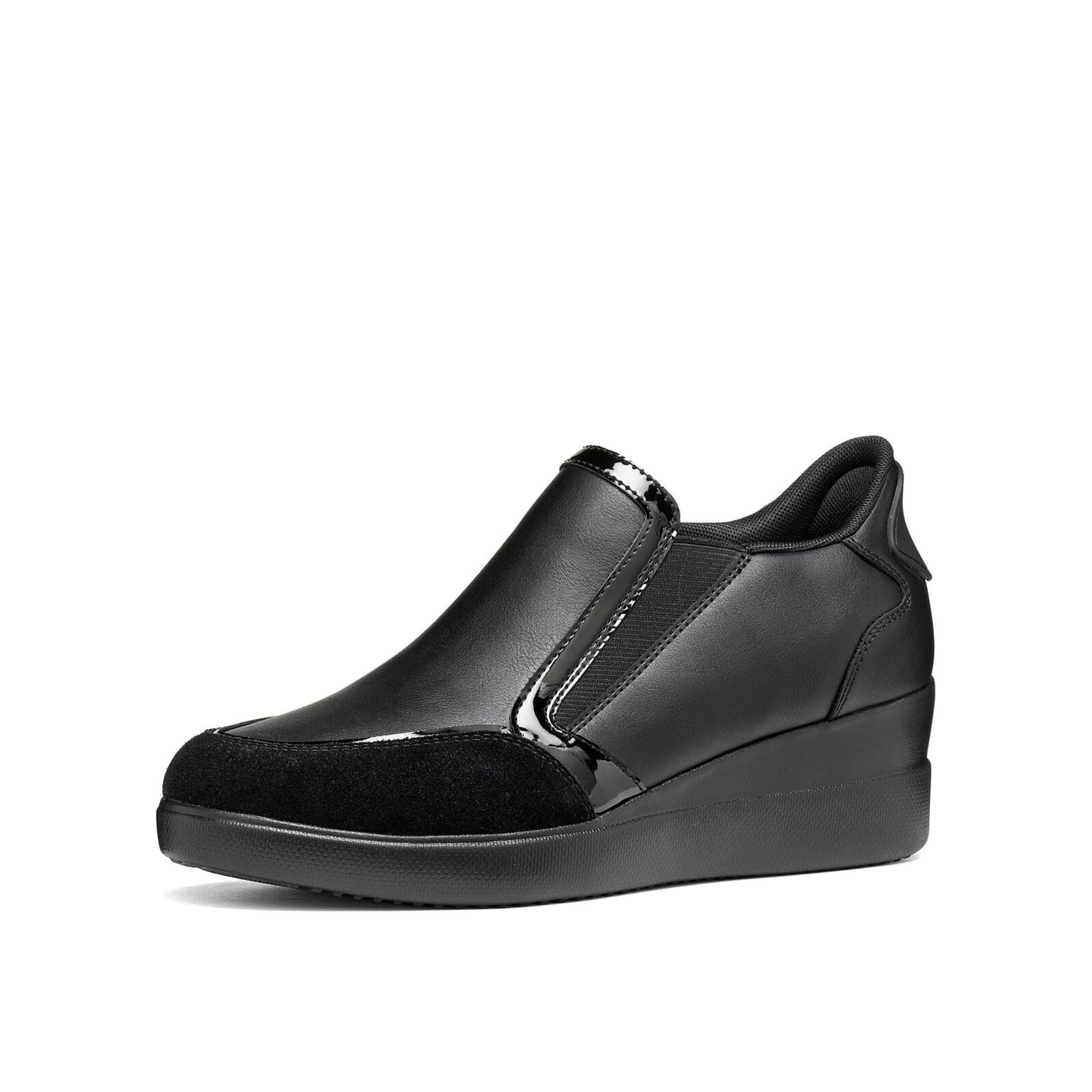 Geox Stardust Plus Baskets in Black, vue trois-quarts (SKU D680QA_05422--C9999)
