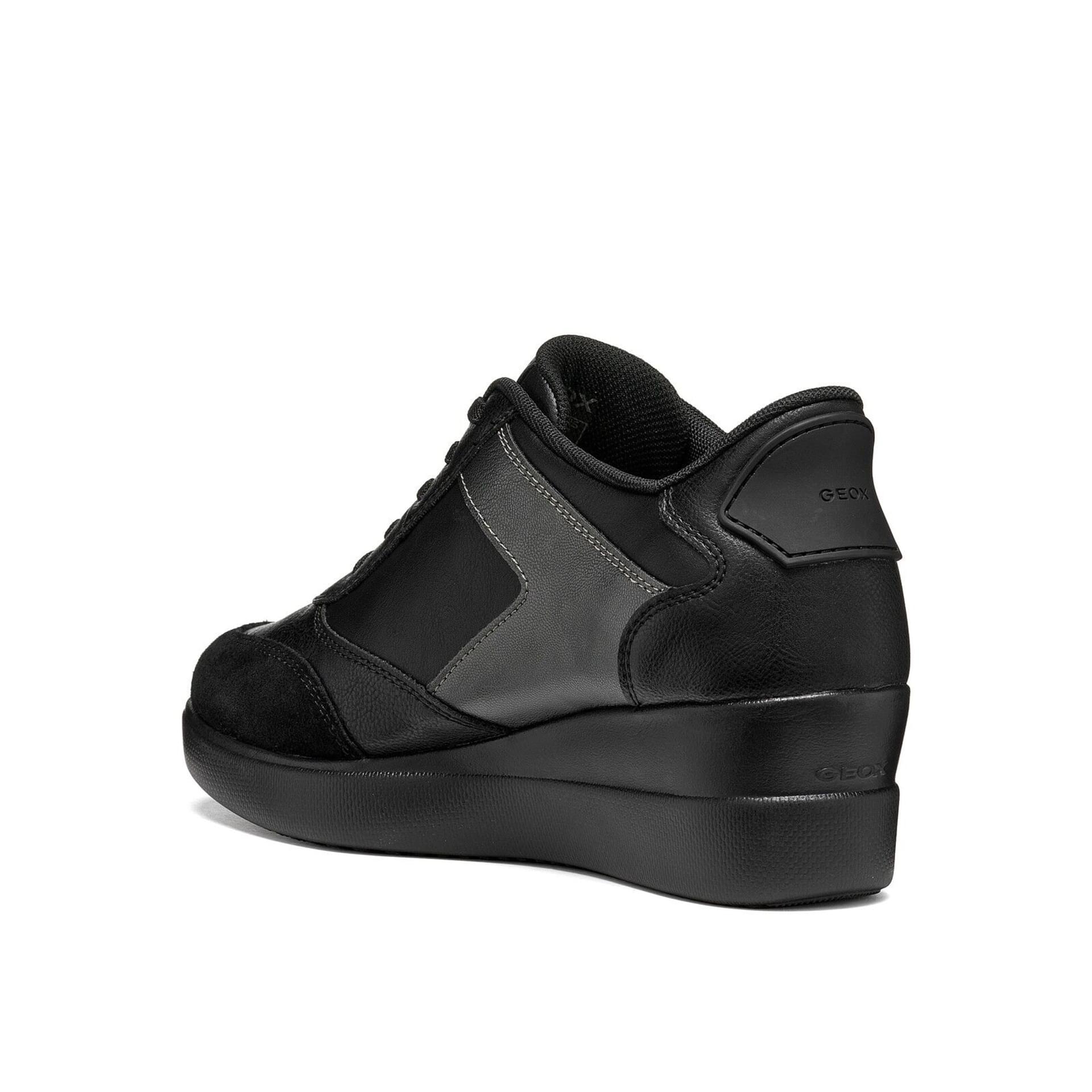 Geox Stardust Plus Sneakers in Black, angled view (SKU D680QB_05422--C9999)