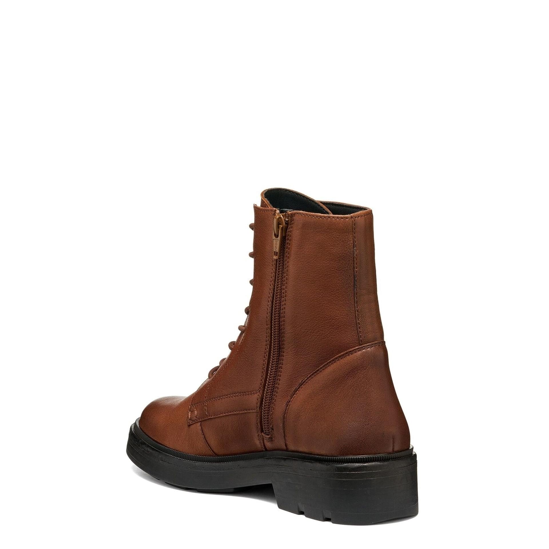 Geox Swelen Enkellaarsjes leer in Dark Brown, hoekaanzicht (SKU D665GH_00081--C6006)
