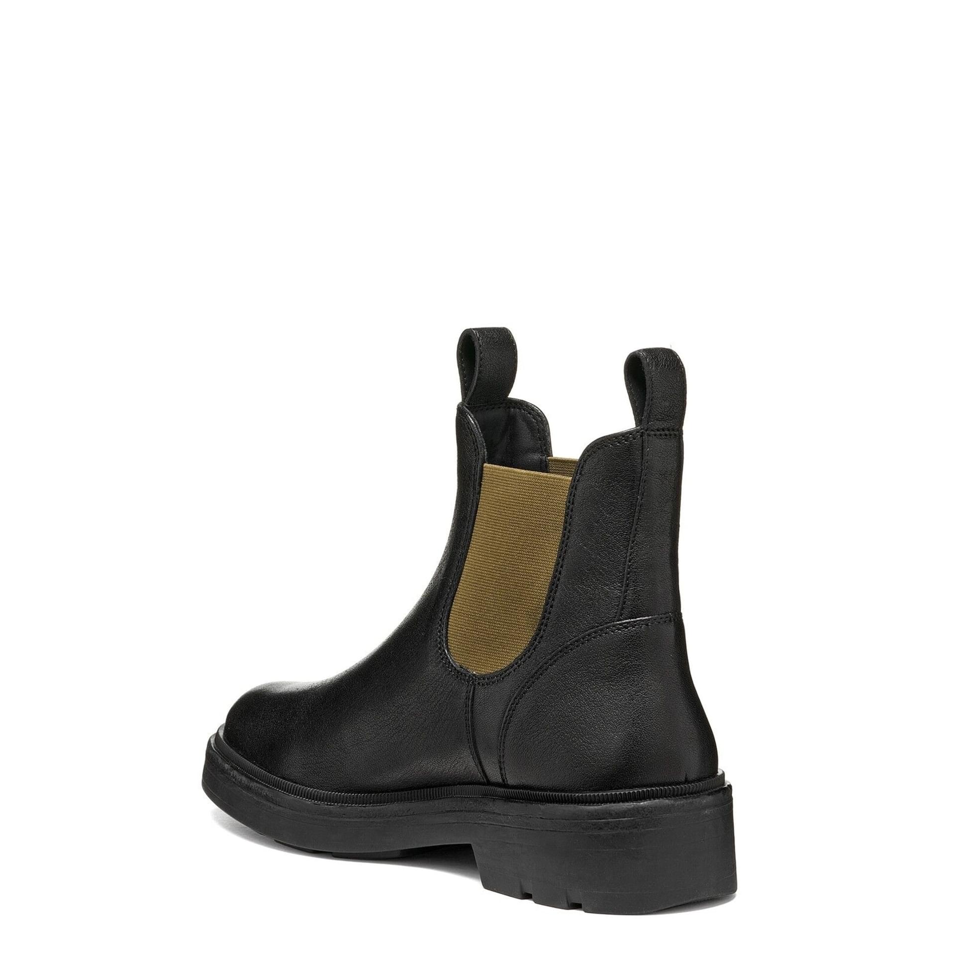 Geox Swelen Ankle Boots leather in Black/Military, angled view (SKU D665GI_00081--C0033)