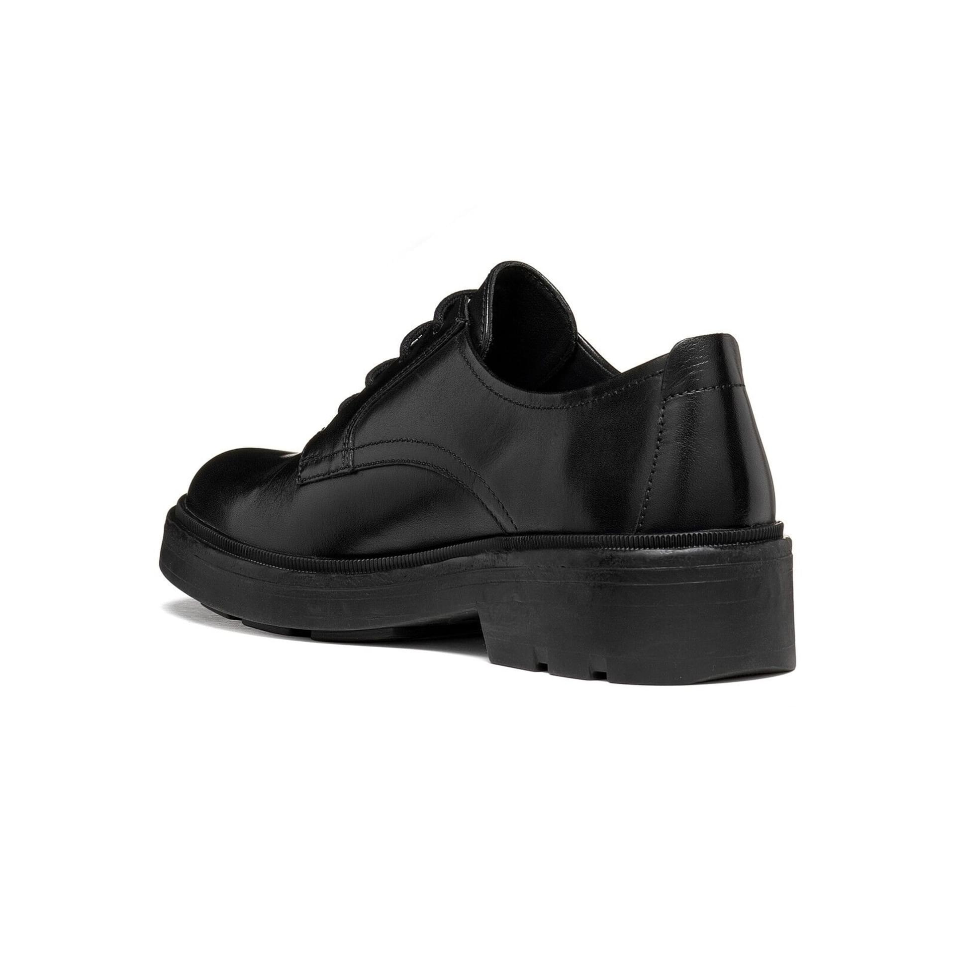 Geox Swelen leather in Black, angled view (SKU D665GJ_00043--C9999)