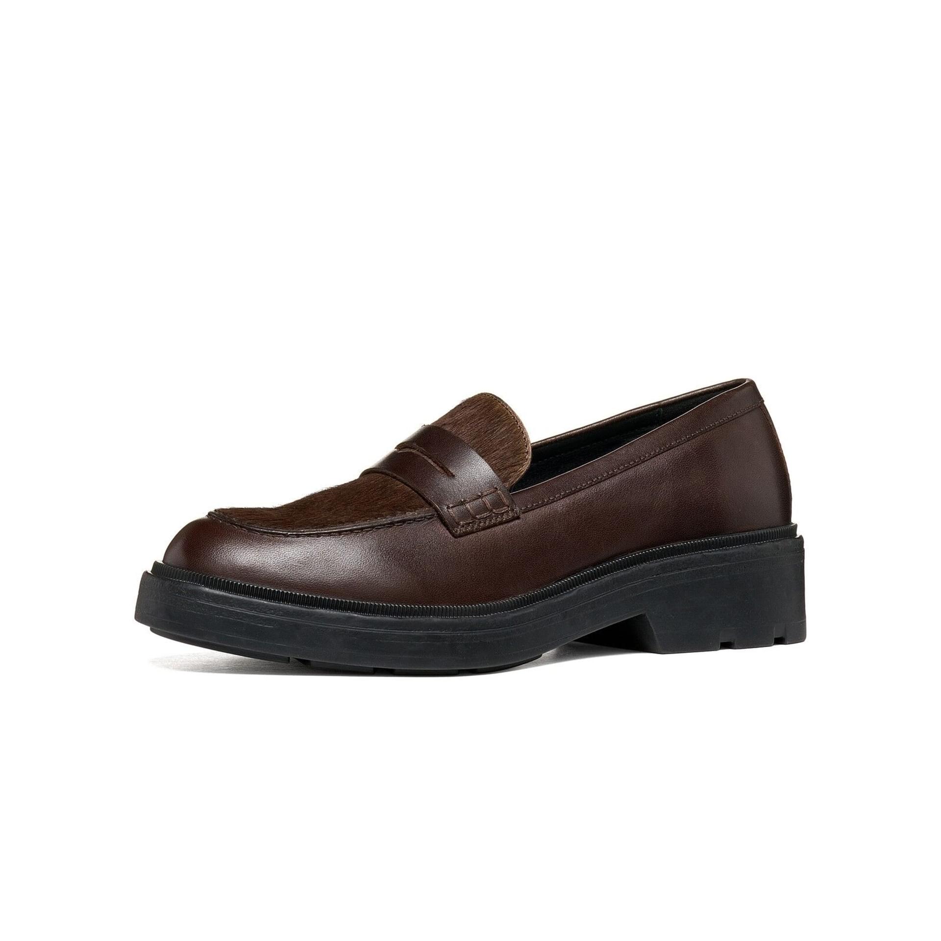 Geox Swelen Mocassins in Brown, driekwartaanzicht (SKU D665GK_043QS--C0013)