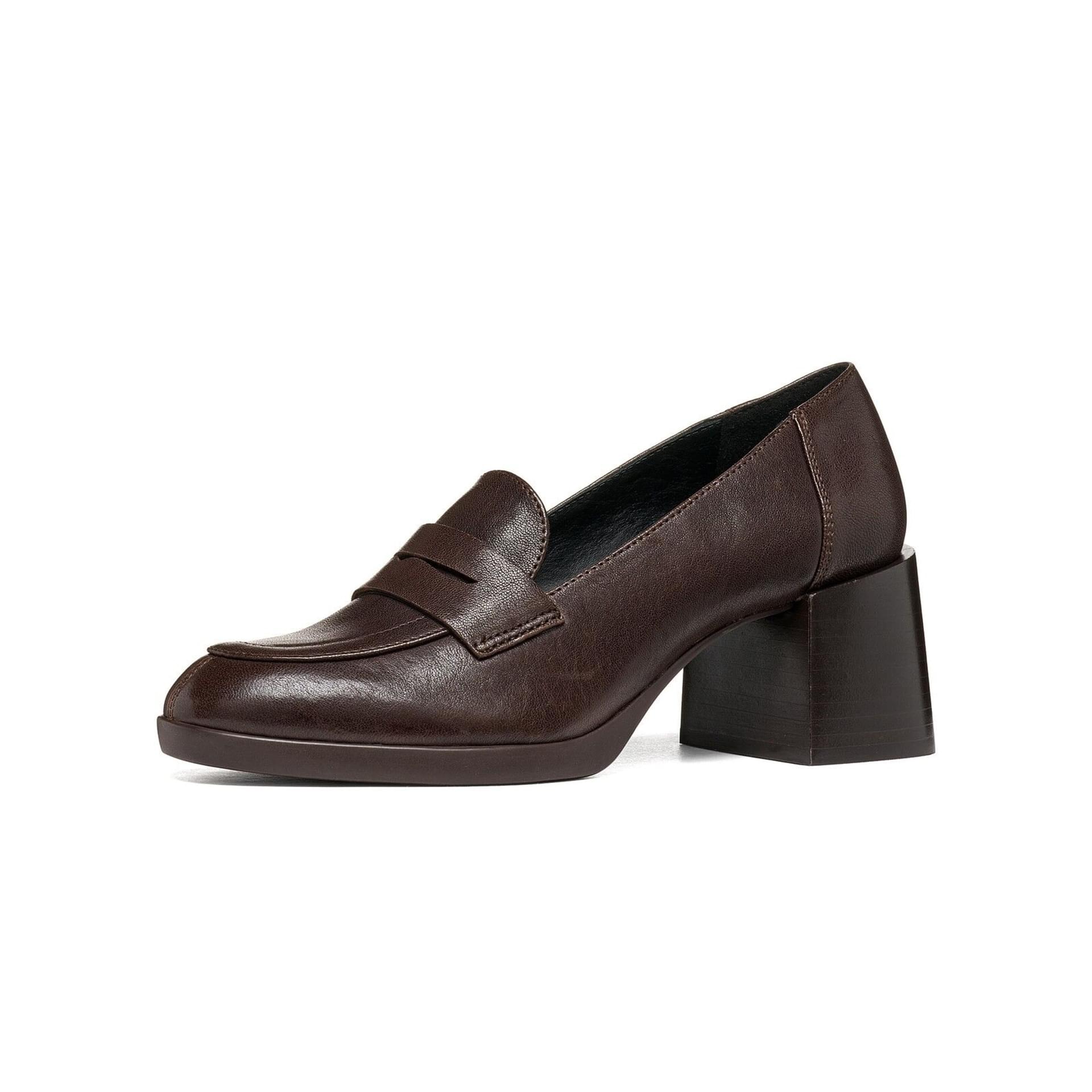 Geox Walk Pleasure 55t Escarpins cuir in Dark Brown, vue trois-quarts (SKU D680VA_000LM--C6006)
