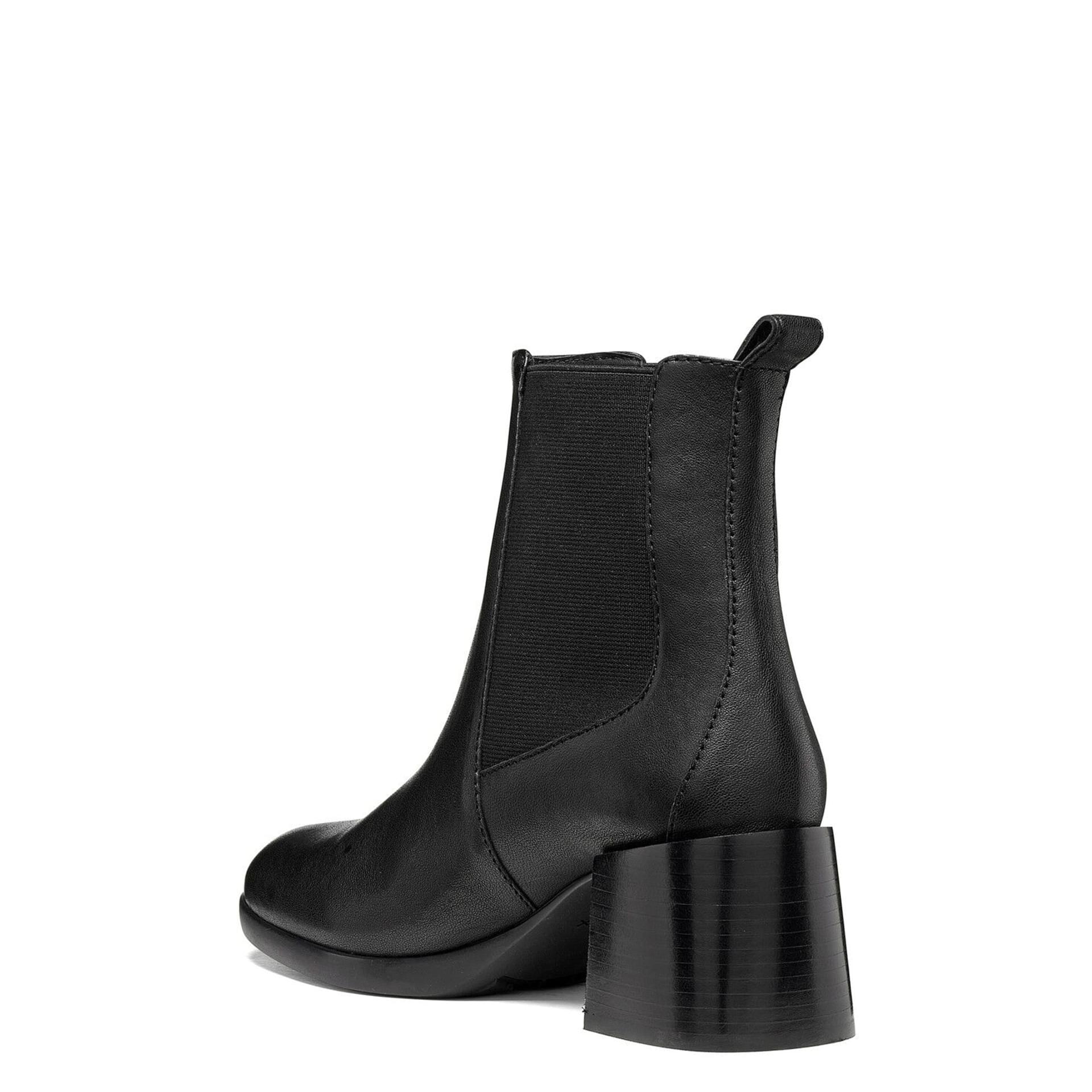 Geox Walk Pleasure 55t Ankle Boots in Black, angled view (SKU D680VB_000LM--C9999)
