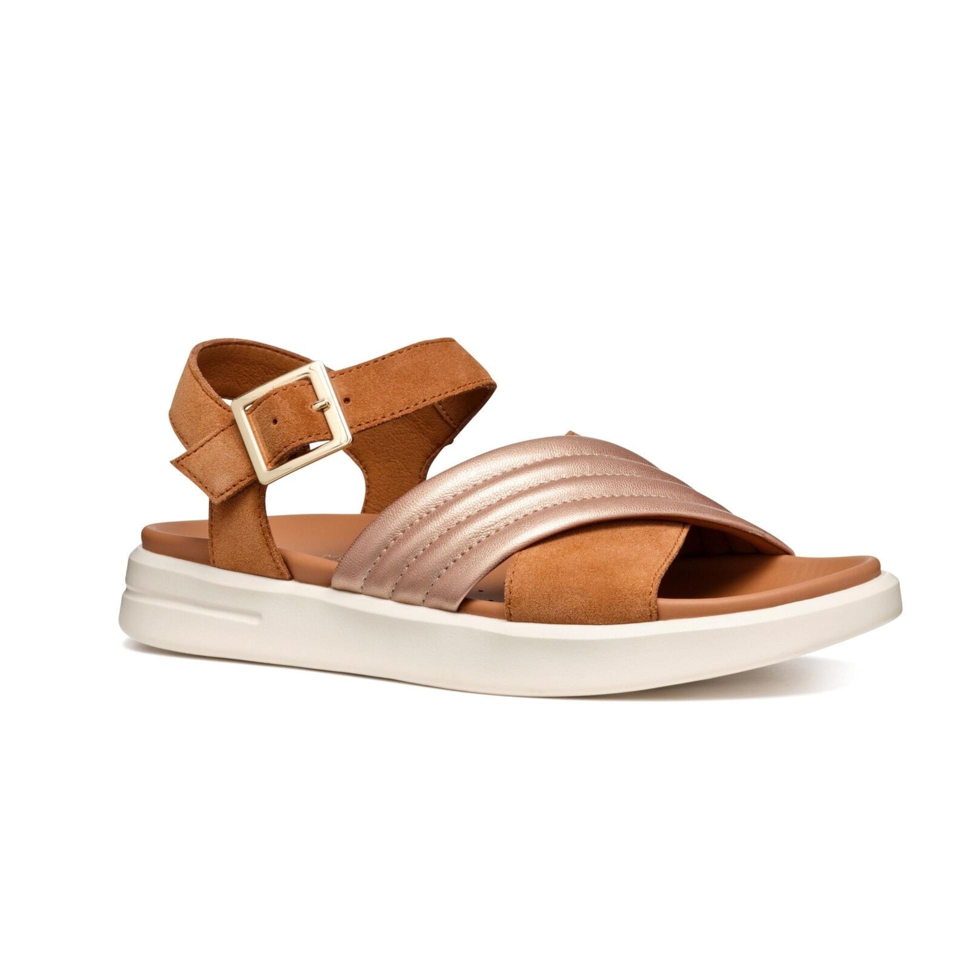 Geox Xand 2s Sandals D45PAD_022NF in Cognac/Rose Gold