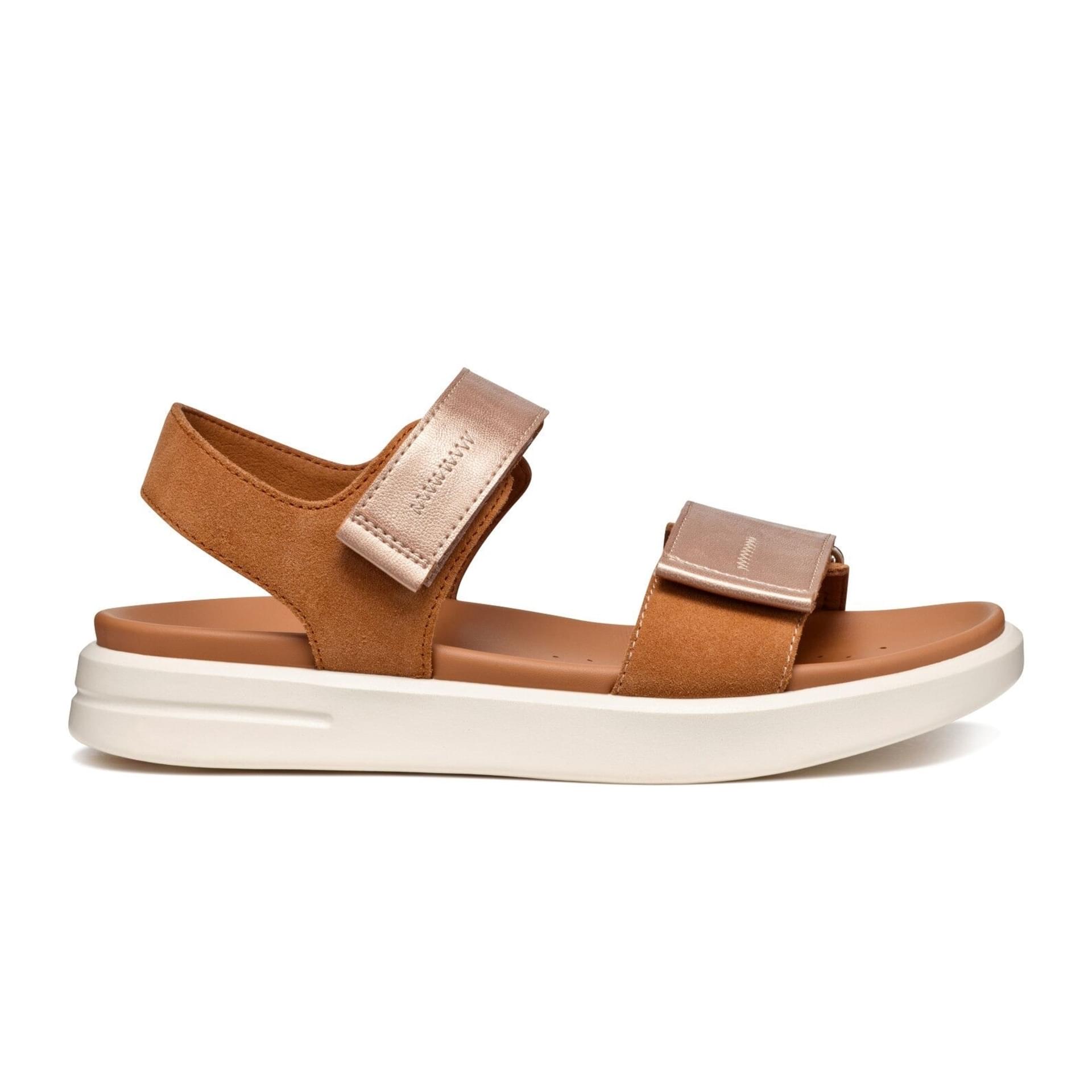 Geox Xand 2s Sandals D45PAE_022NF in Cognac/Rose Gold