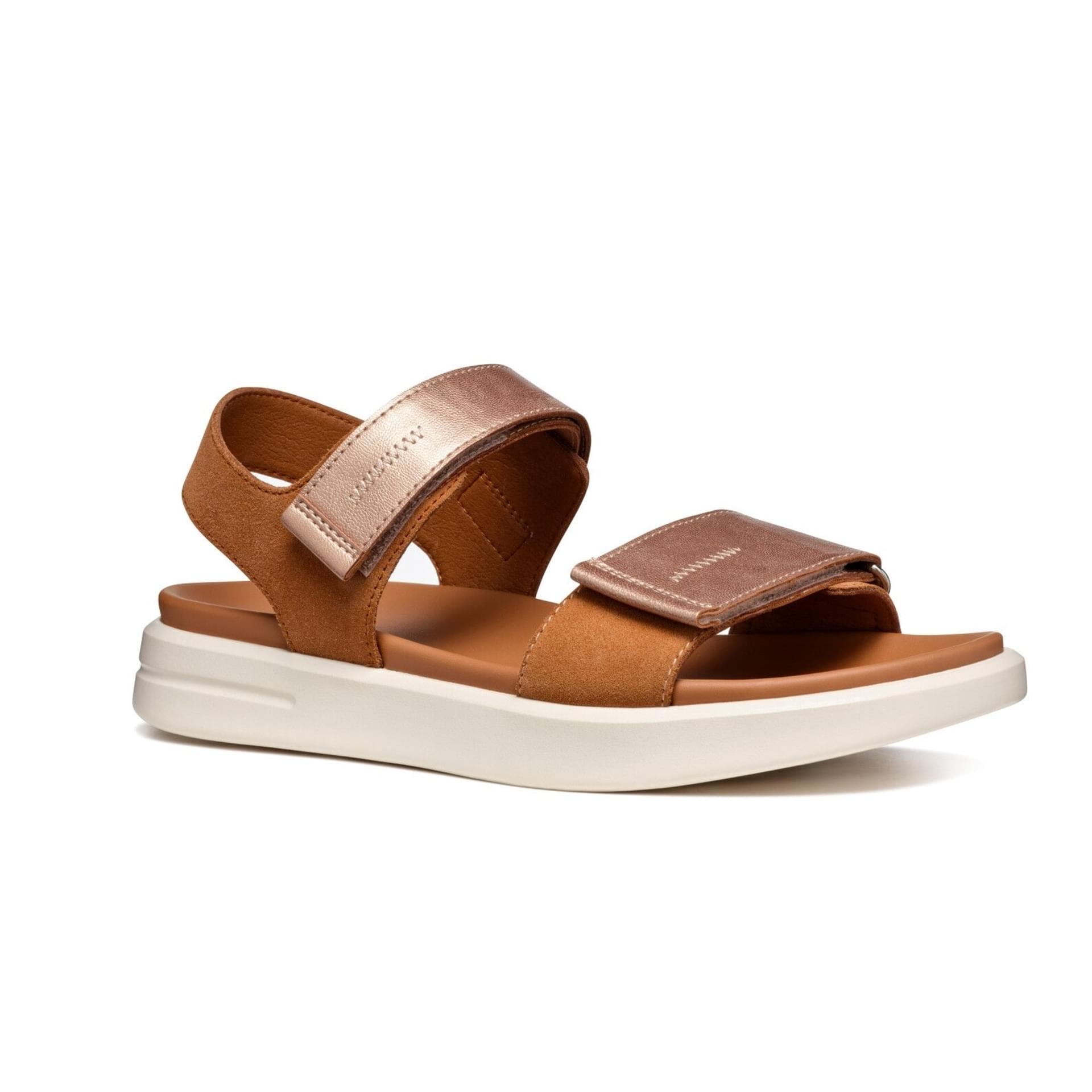 Geox Xand 2s Sandals D45PAE_022NF in Cognac/Rose Gold