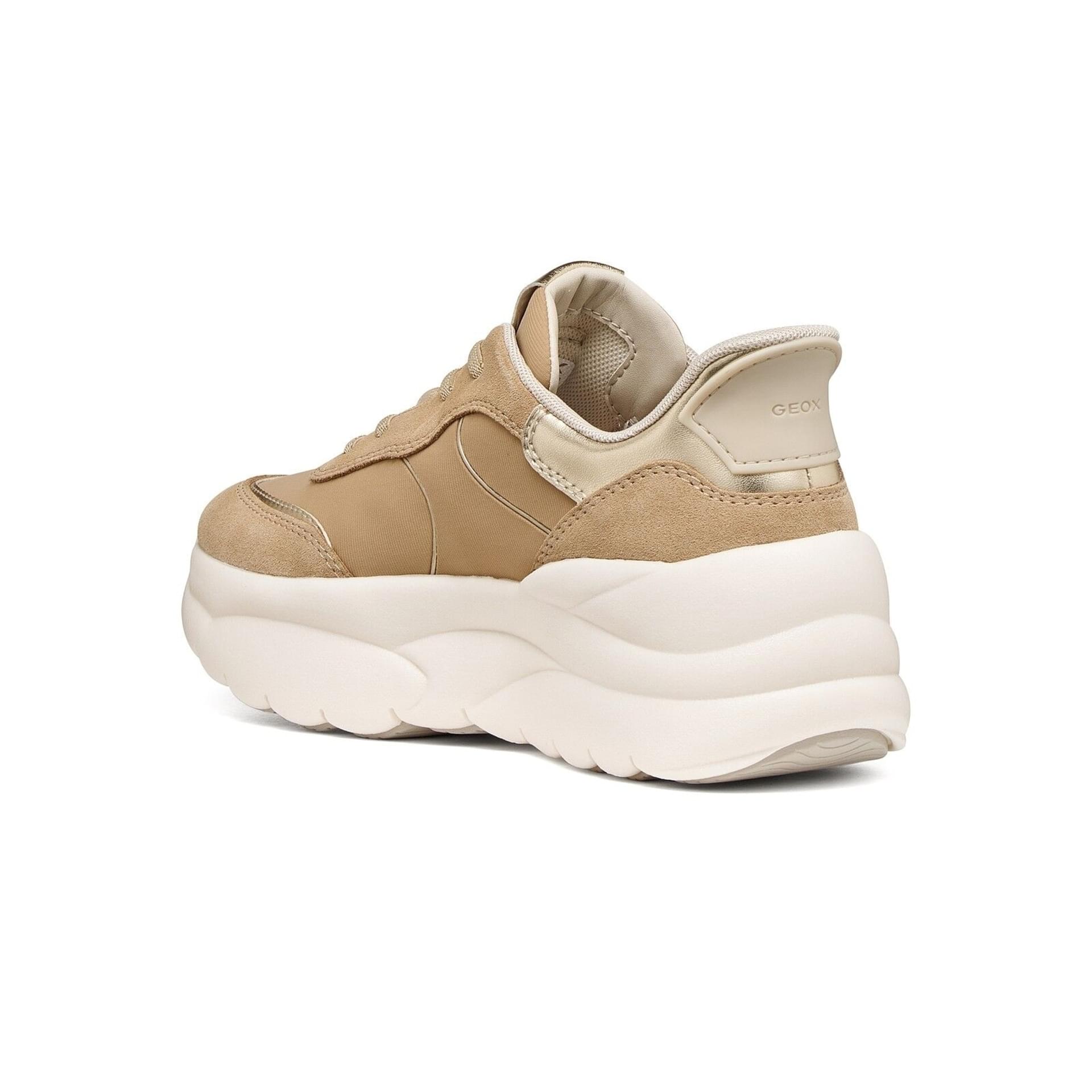 Geox Xtors Plus Sneakers mesh in Natural, angled view (SKU D6809B_01122--C5018)