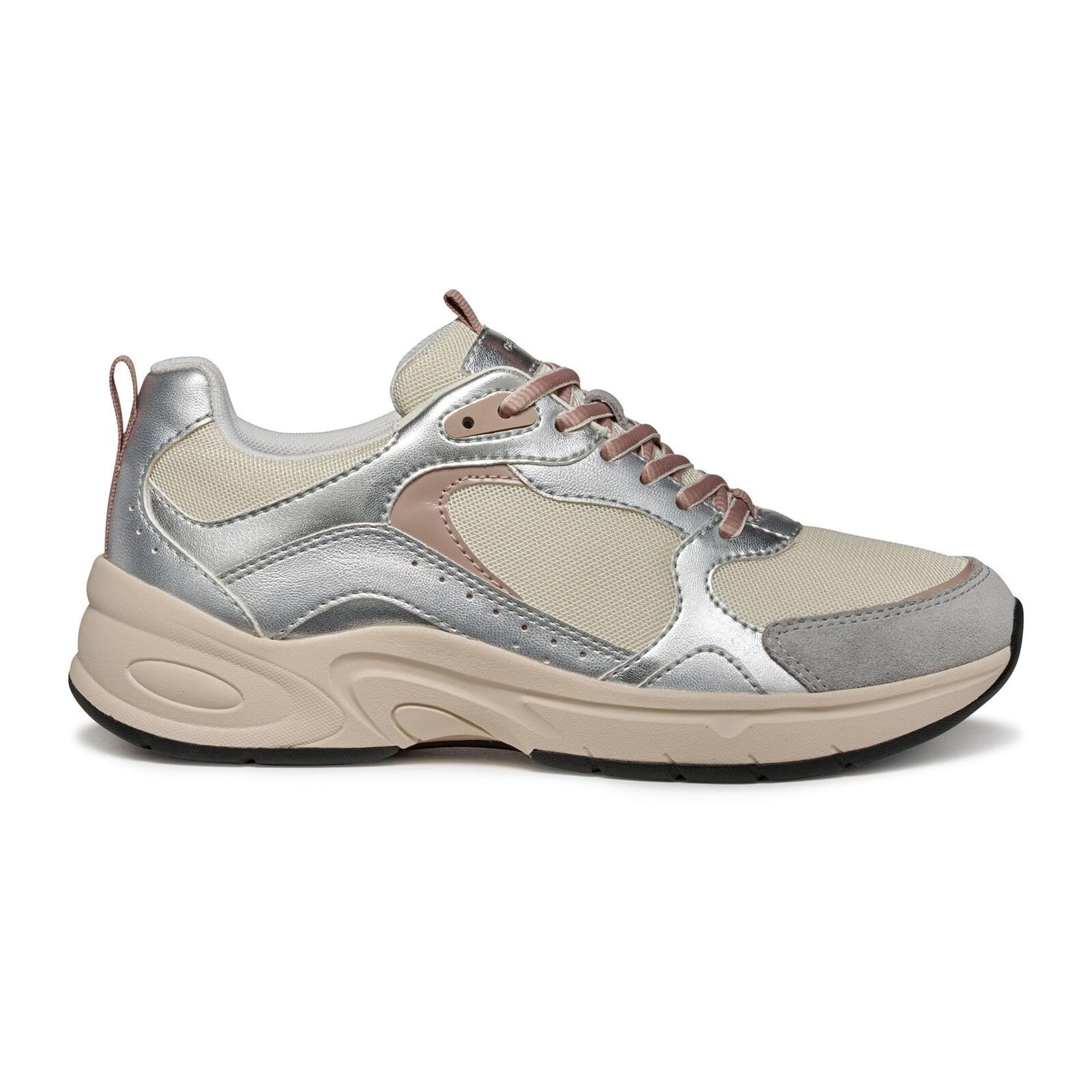 Geox Zarvia Sneakers D55YLA_014AJ in Papyrus/Silver