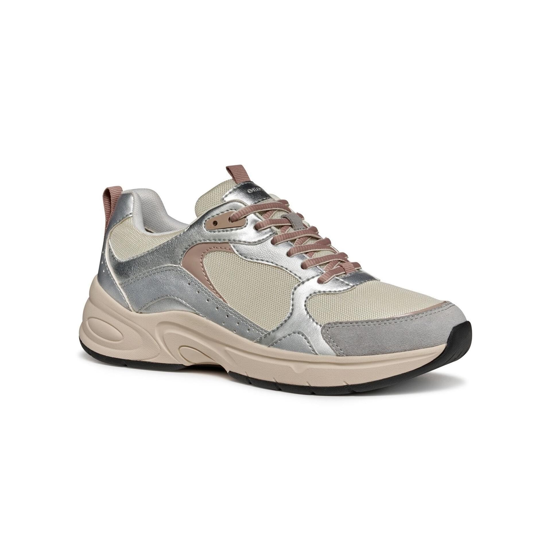 Geox Zarvia Sneakers D55YLA_014AJ in Papyrus/Silver