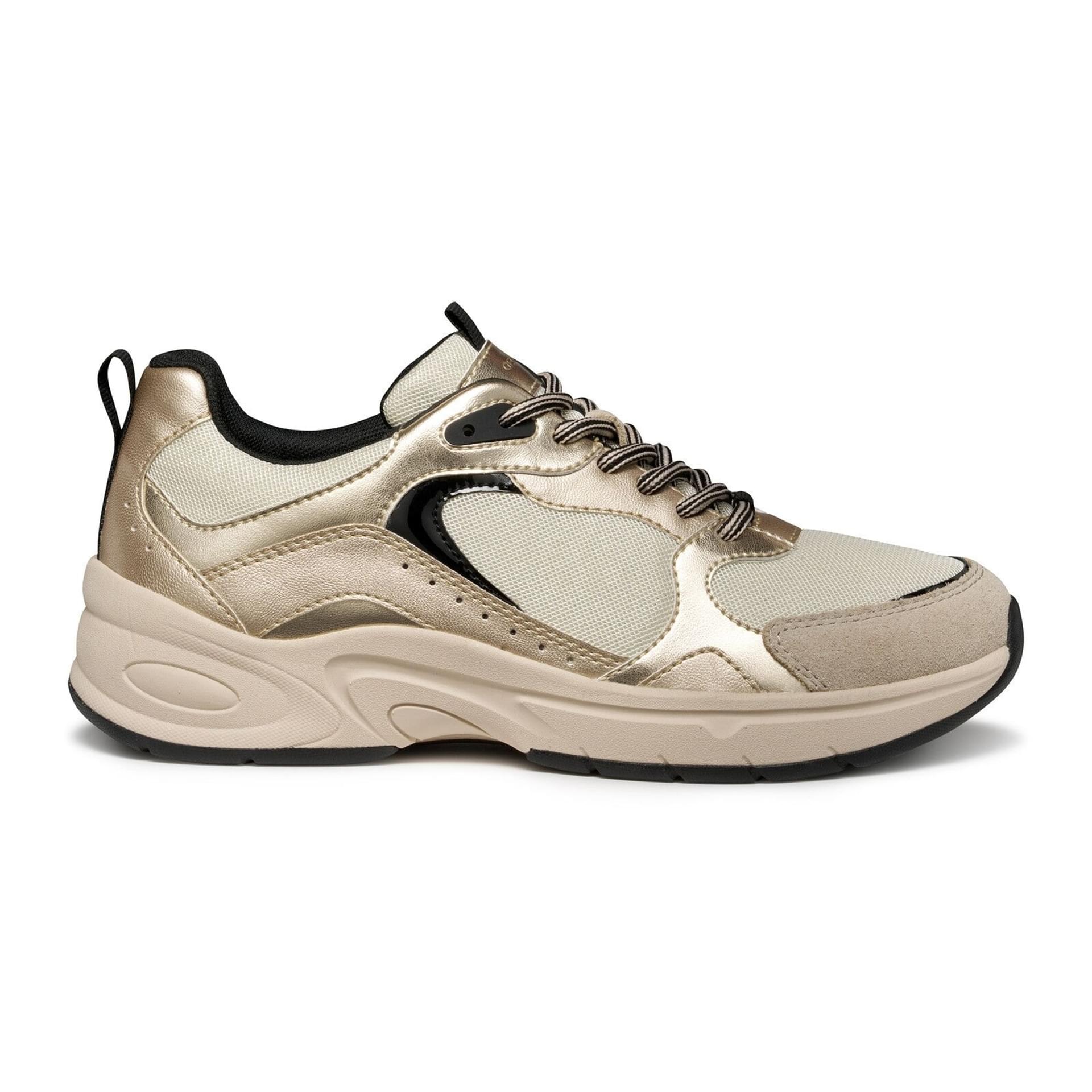Geox Zarvia Sneakers D55YLA_014AJ in Papyrus/Light Gold