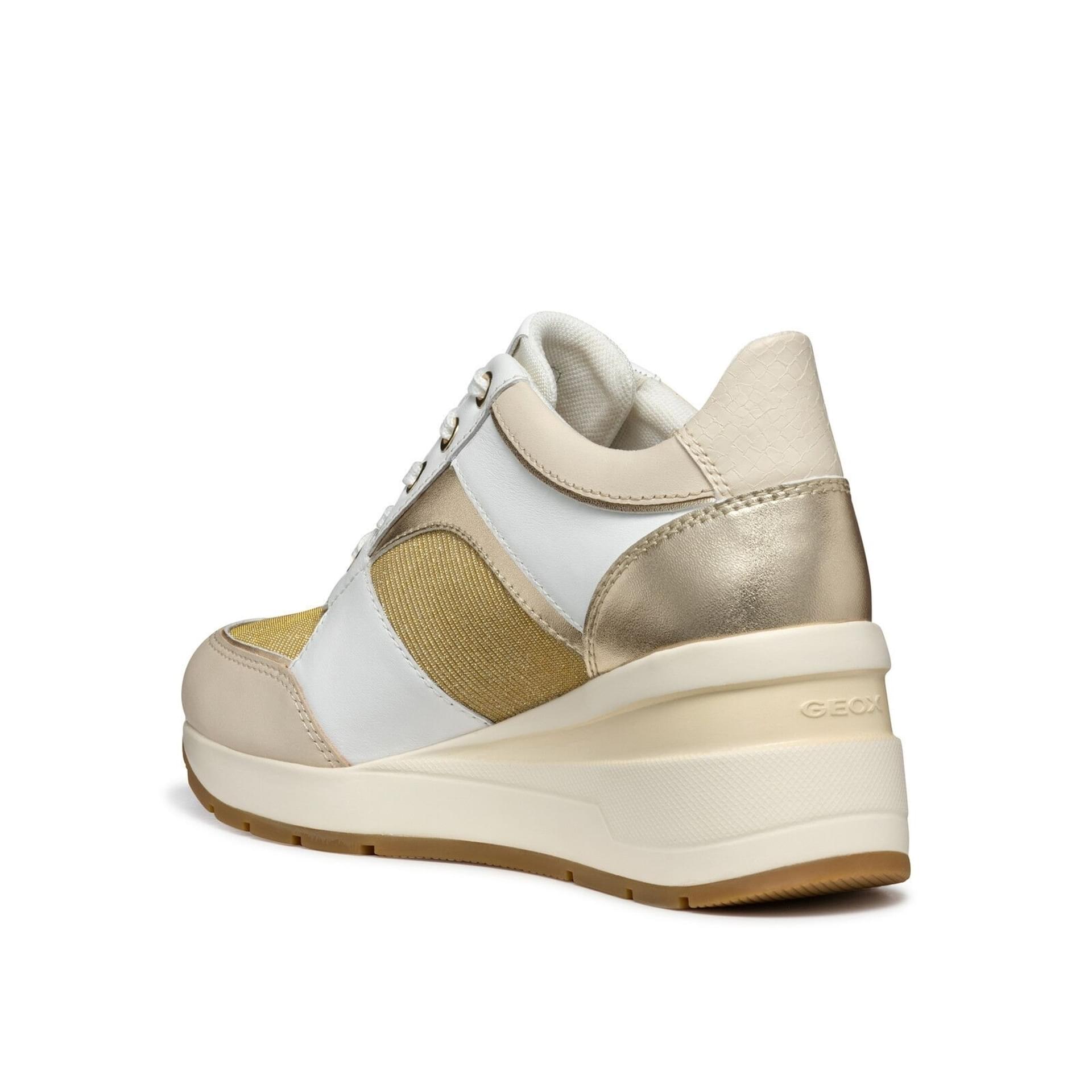 Geox Zosma Sneakers D558LA_085LY in White/Light Gold