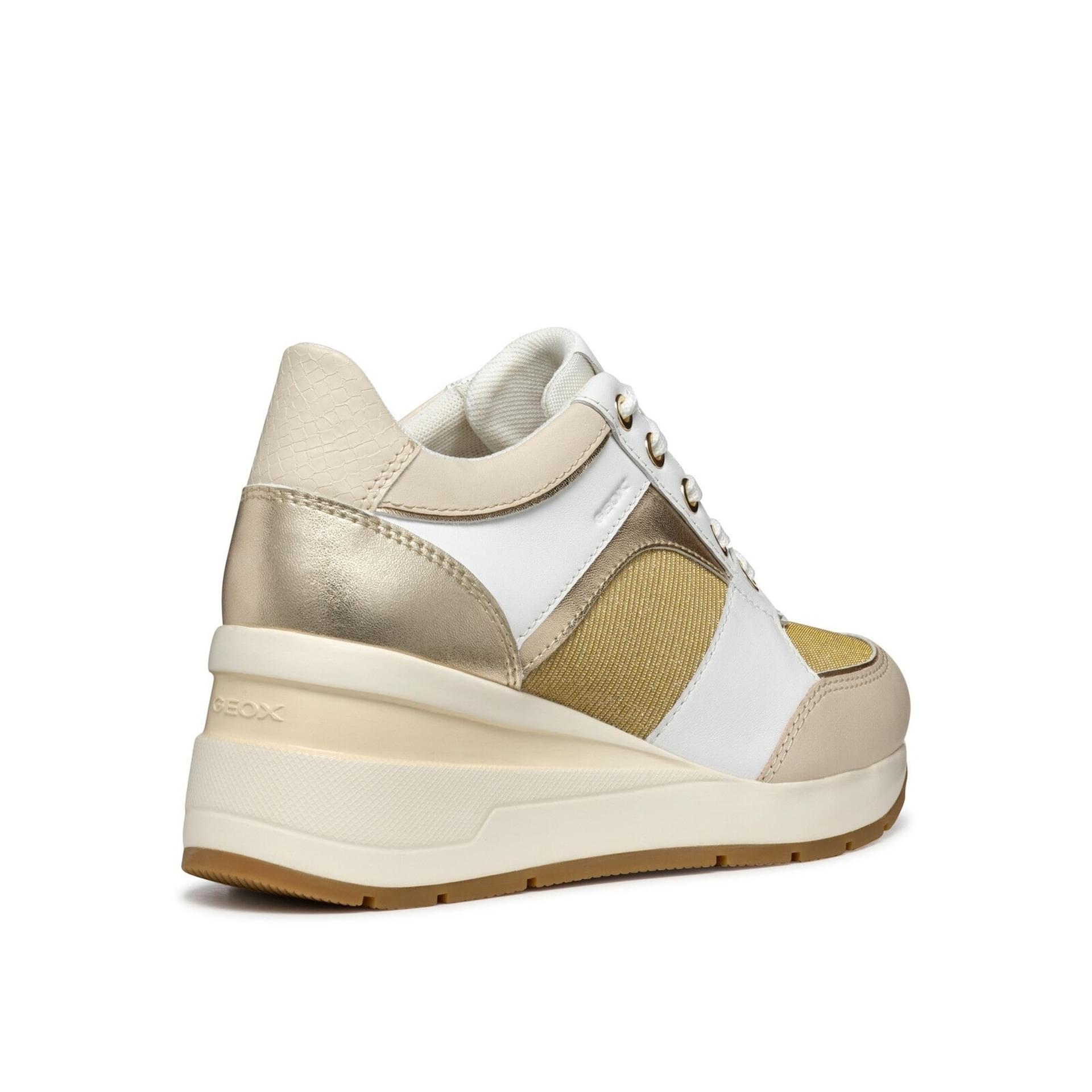 Geox Zosma Sneakers D558LA_085LY in White/Light Gold