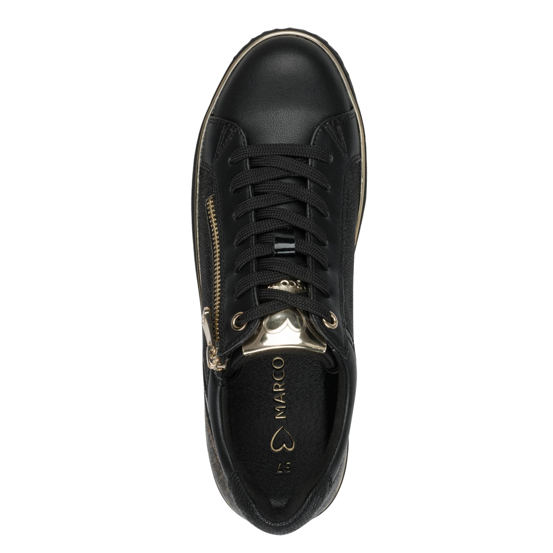 Marco Tozzi Ago Sneakers in Black Comb, vue de dessus (SKU 2-23709-41--09I)