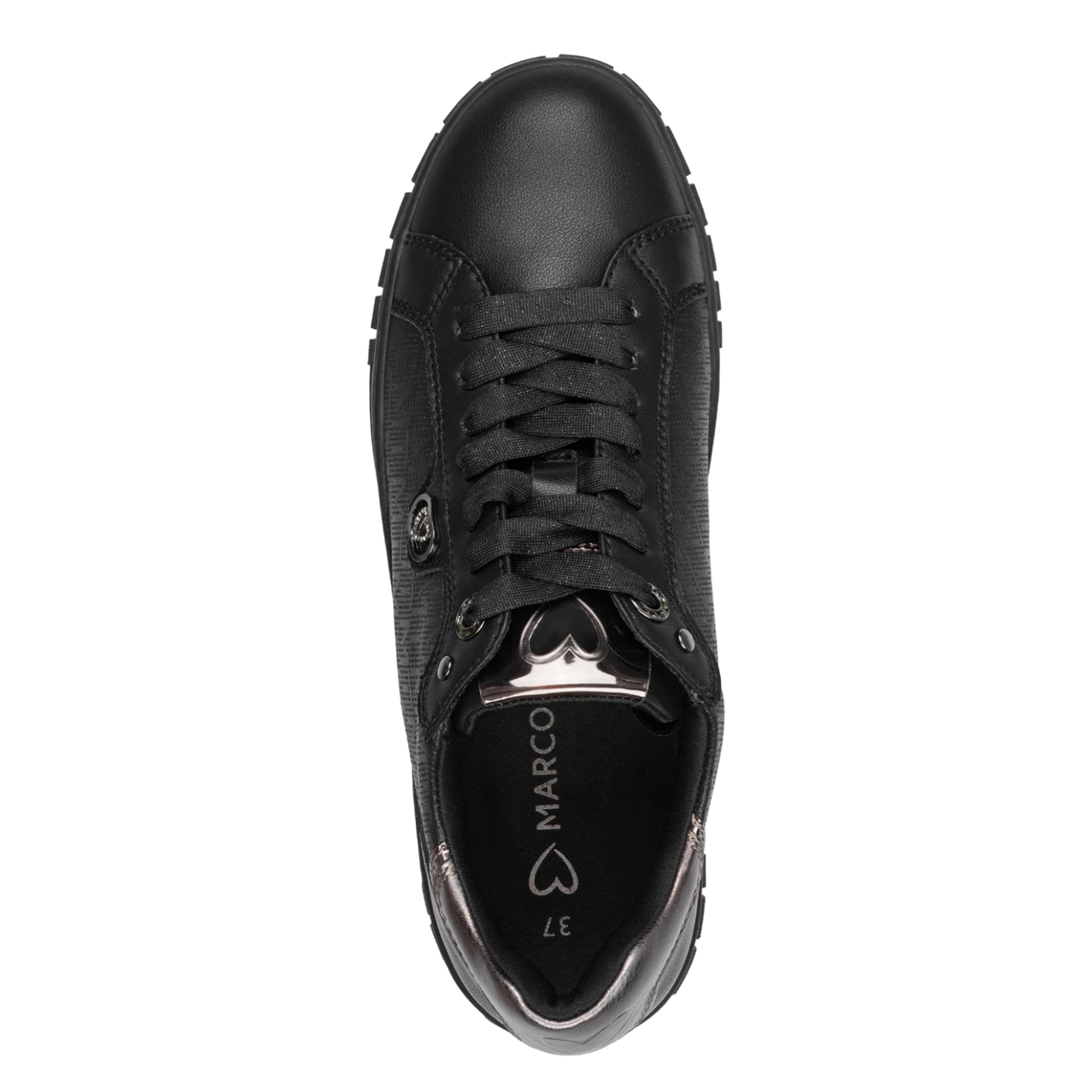 Marco Tozzi Ago Sneakers in Black Comb, vue de dessus (SKU 2-23727-45--098)