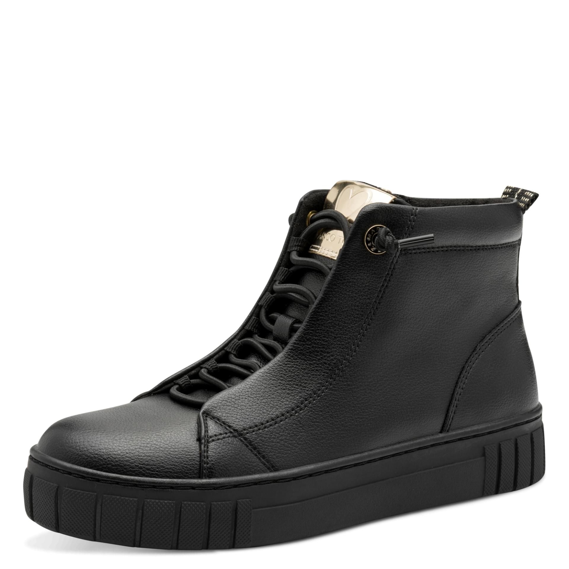 Marco Tozzi Ago Sneakers in Black, vue trois-quarts (SKU 2-25291-43--001)