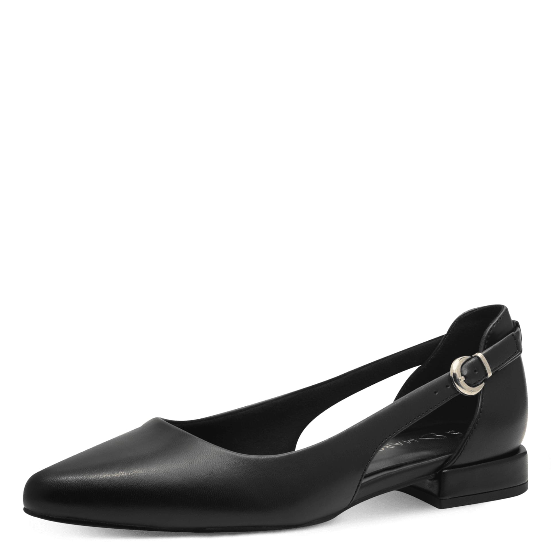 Marco Tozzi Apo Ballerines in Black, vue trois-quarts (SKU 2-22114-42--001)