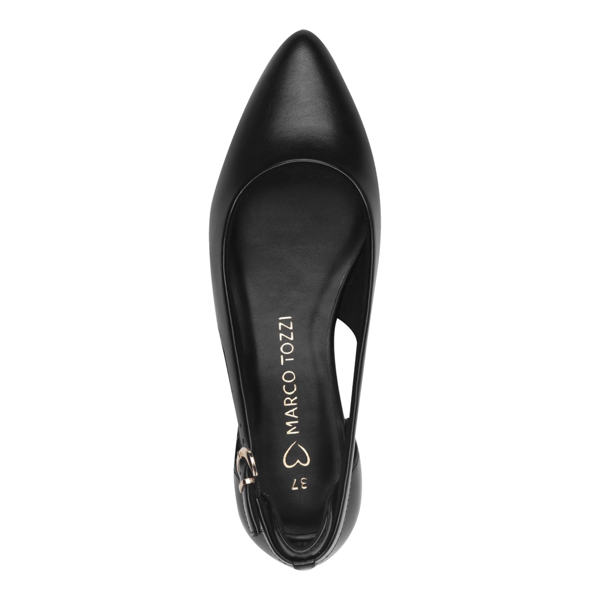 Marco Tozzi Apo Ballerines in Black, vue de dessus (SKU 2-22114-42--001)