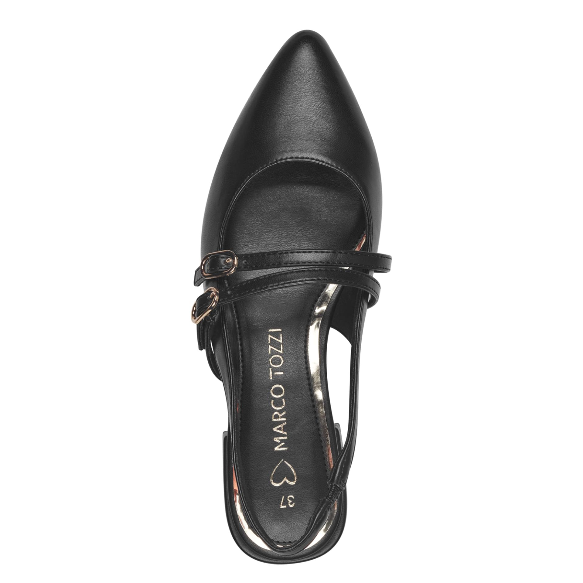 Marco Tozzi Apo Ballerines in Black, vue de dessus (SKU 2-29409-44--001)