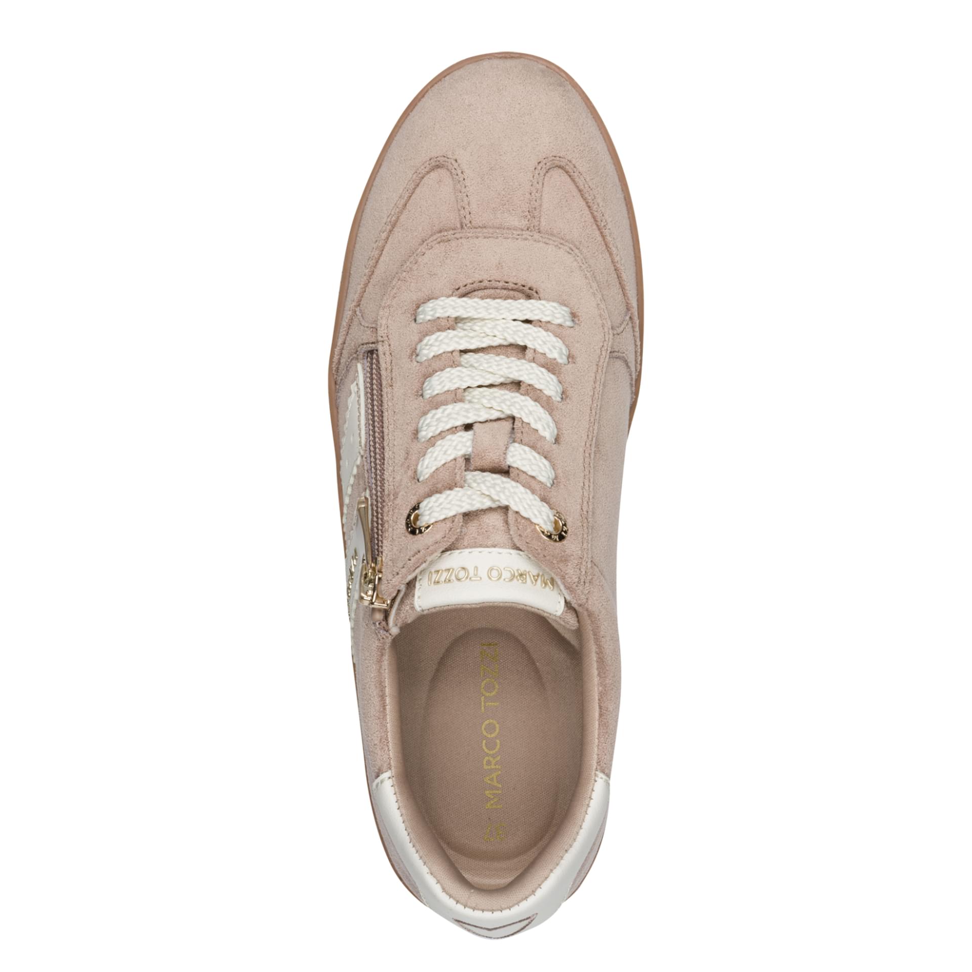 Marco Tozzi Bargi Sneakers in Tan Comb, top view (SKU 2-23716-47--470)