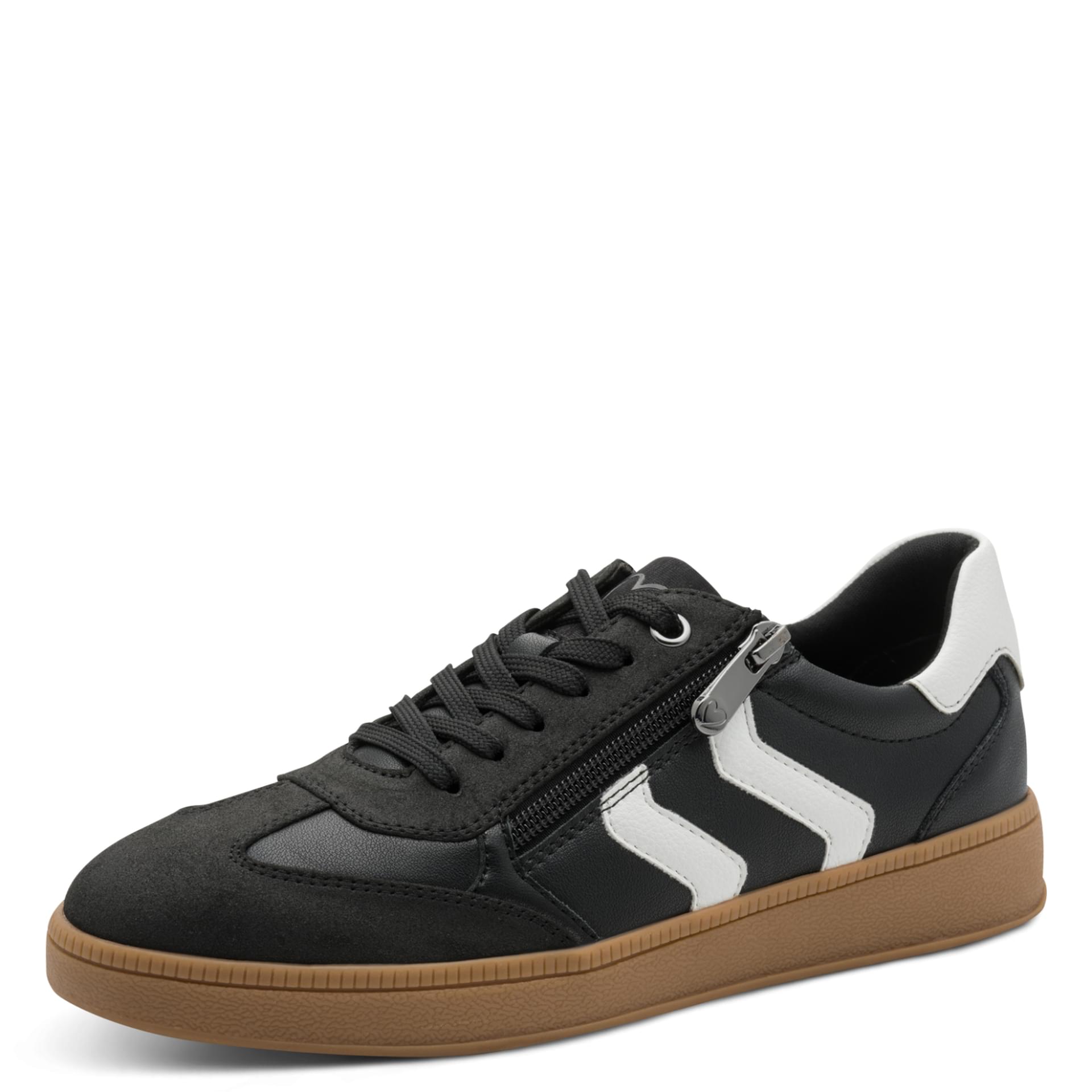Marco Tozzi Bargi Sneakers in Black/White, vue trois-quarts (SKU 2-23739-44--010)