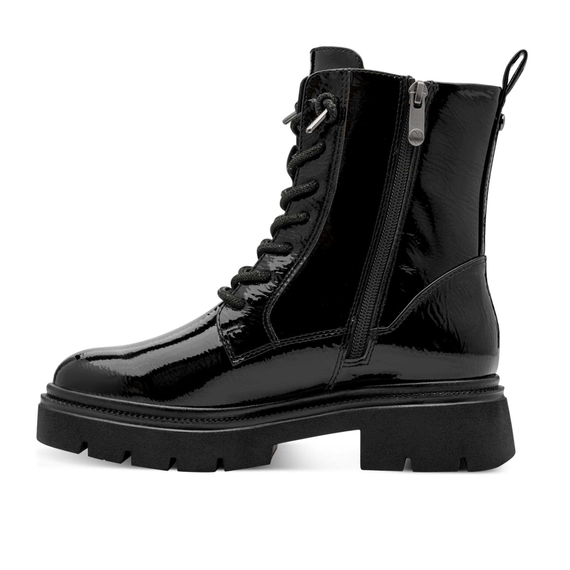 Marco Tozzi Bello Bottines in Black Patent, côté intérieur (SKU 2-25219-45--018)