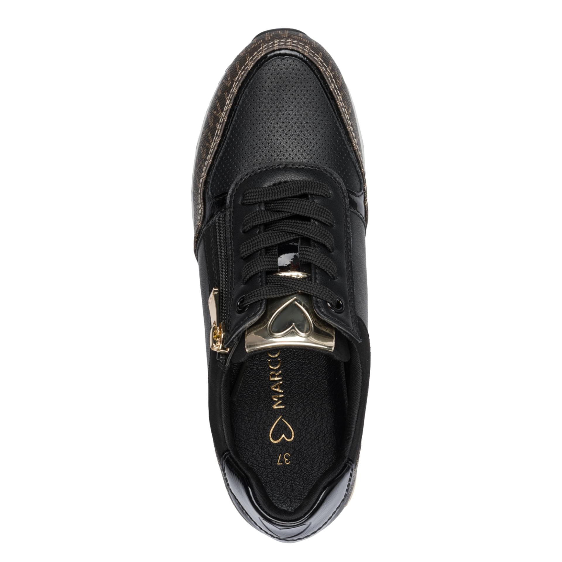 Marco Tozzi Bonallo Sneakers in Black Comb, vue de dessus (SKU 2-23713-41--098)