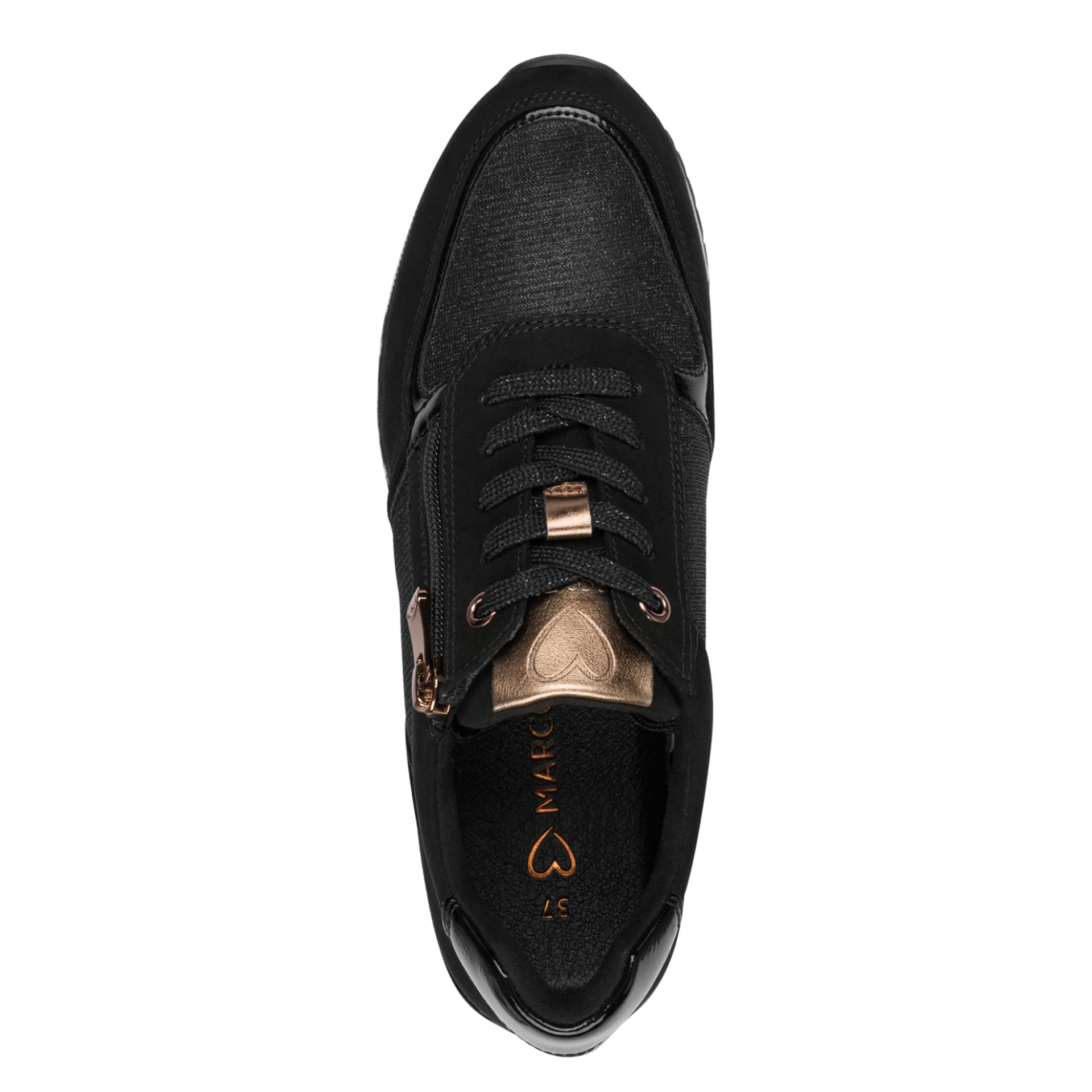 Marco Tozzi Bonallo Sneakers in Black/Copper, vue de dessus (SKU 2-23749-41--071)