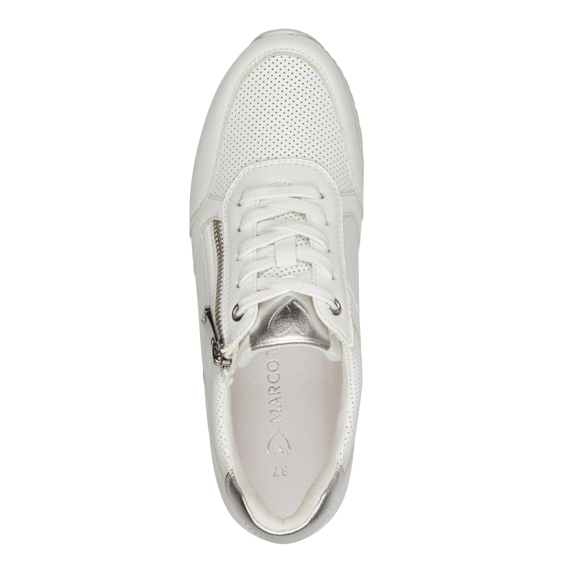 Marco Tozzi Bonallo Sneakers in White Comb, vue de dessus (SKU 2-23782-41--197)