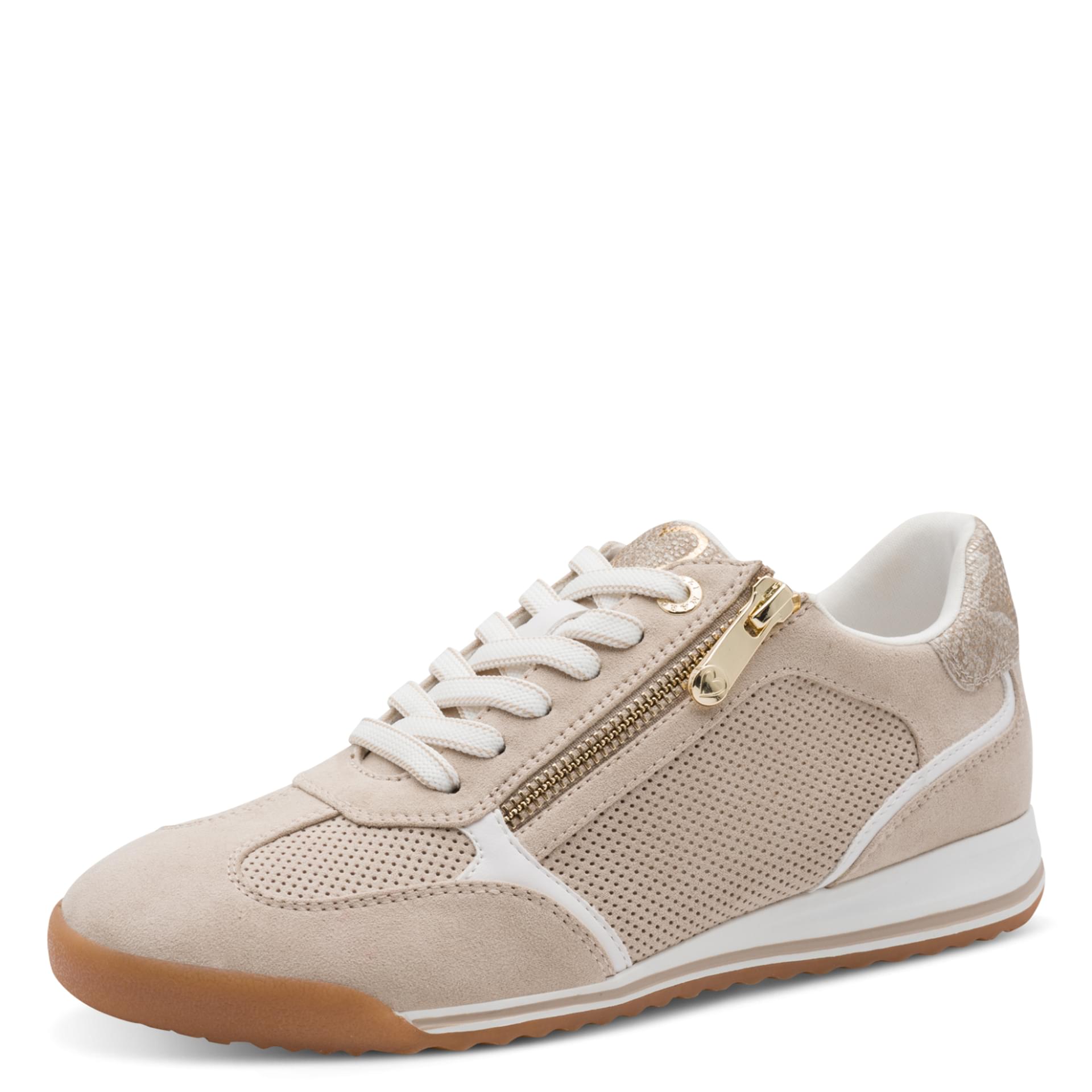 Marco Tozzi Grutti Sneakers in Dune, vue trois-quarts (SKU 2-23734-46--404)