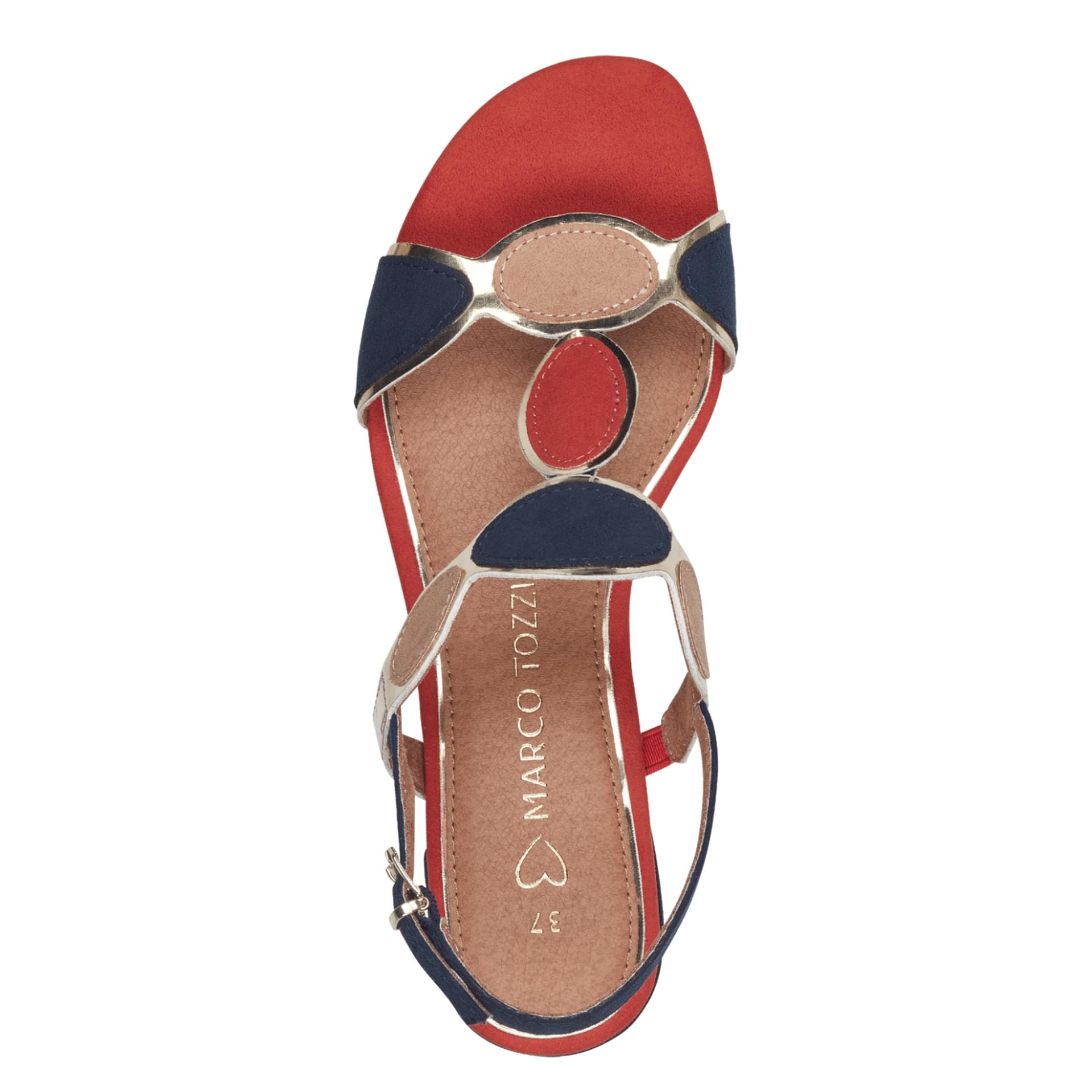 Marco Tozzi Hecho Sandales in Navy Comb, vue de dessus (SKU 2-28230-42--890)