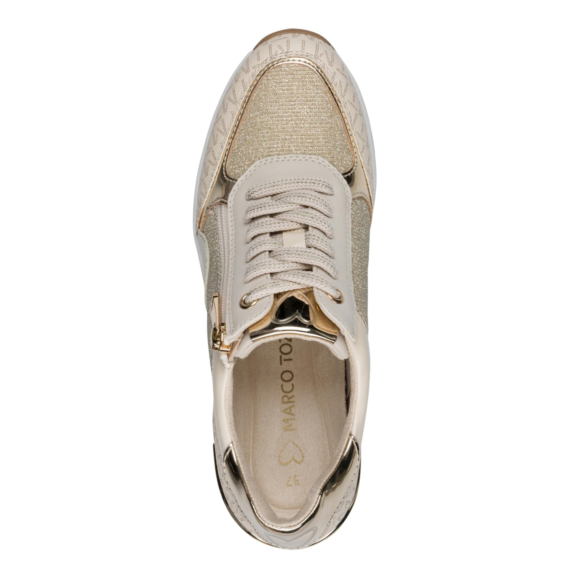 Marco Tozzi Magana Sneakers in Cream Comb, vue de dessus (SKU 2-23723-41--40C)
