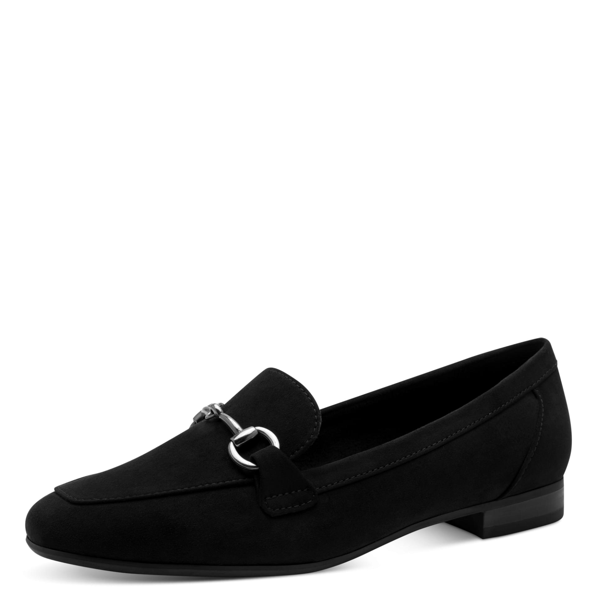 Marco Tozzi Sopi Plats in Black, vue trois-quarts (SKU 2-24212-42--001)