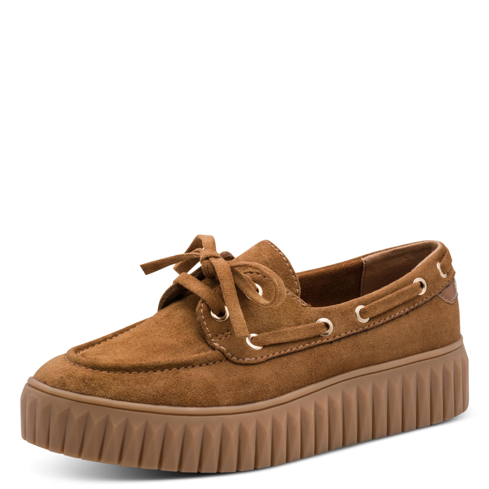 Marco Tozzi Toesca Flats in Camel, driekwartaanzicht (SKU 2-23770-47--323)