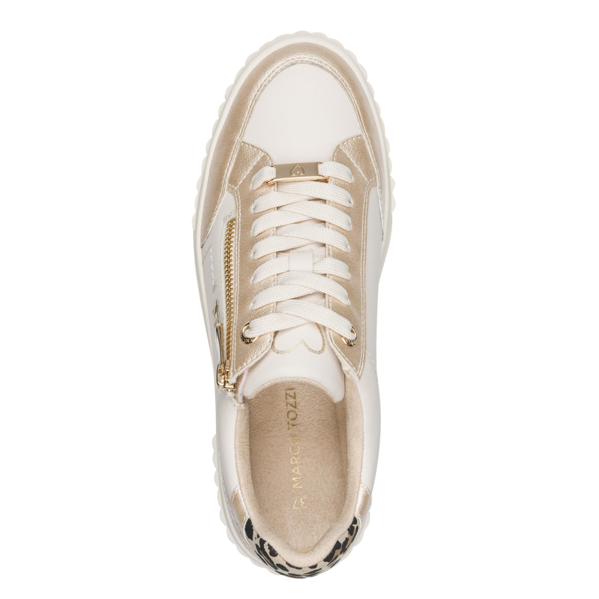 Marco Tozzi Unila Sneakers in Cream Comb, vue de dessus (SKU 2-23728-46--402)