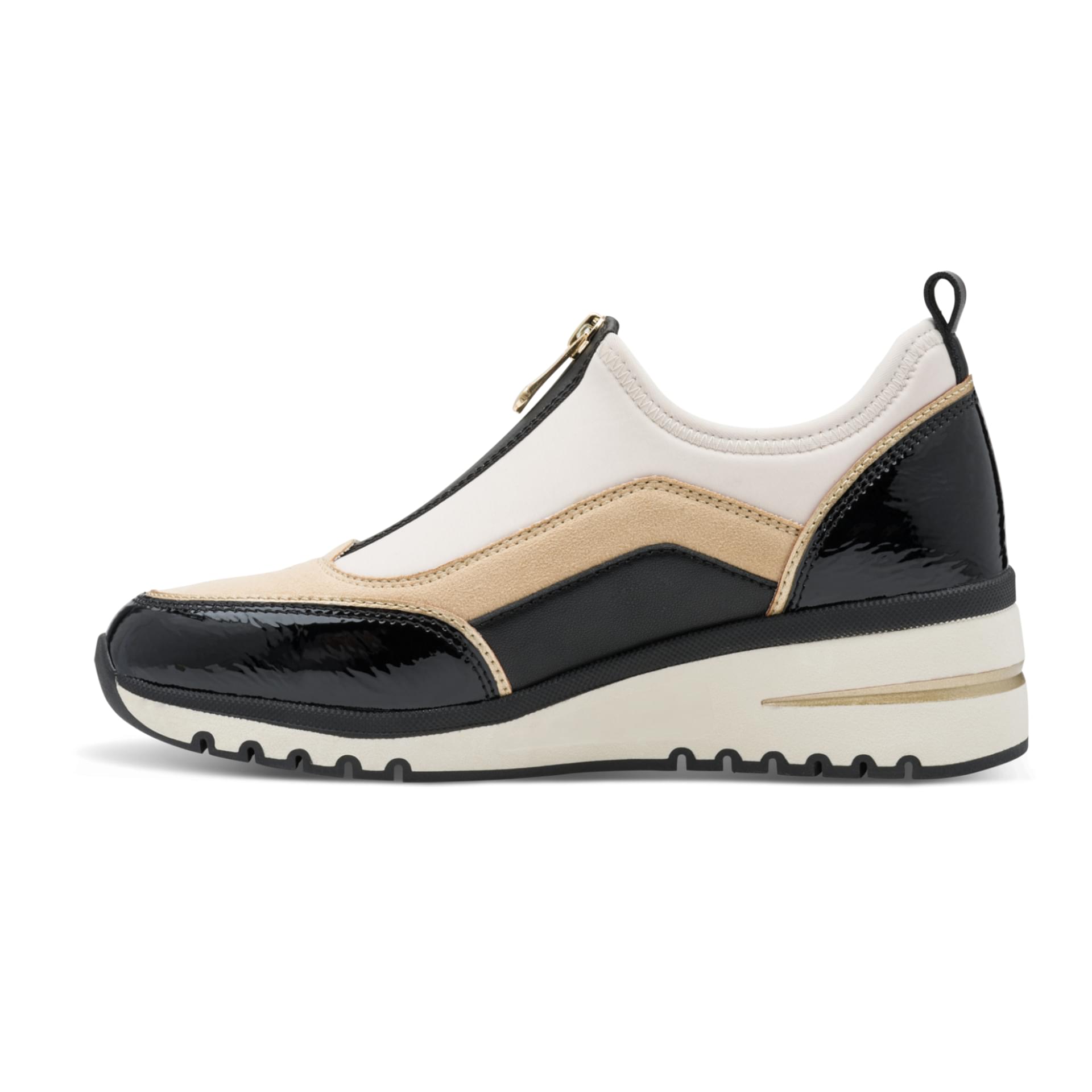 Marco Tozzi Virga Sneakers in Cream/Black, côté intérieur (SKU 2-24780-45--410)
