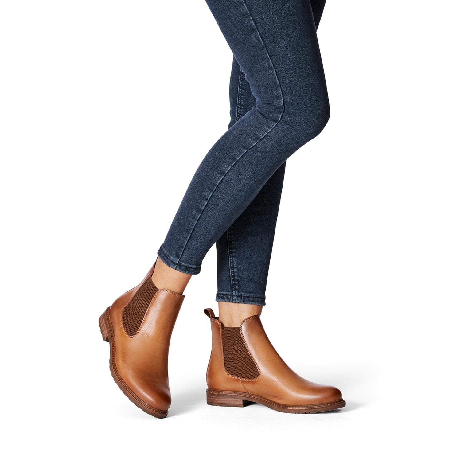 Tamaris Belin Chelsea Boots 1-25056-41 in Nut Leather