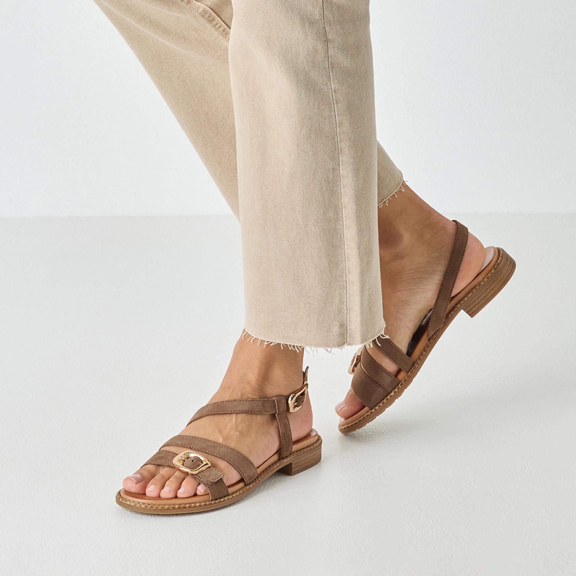 Tamaris Jera Sandals 1-28119-46 in Taupe Suede